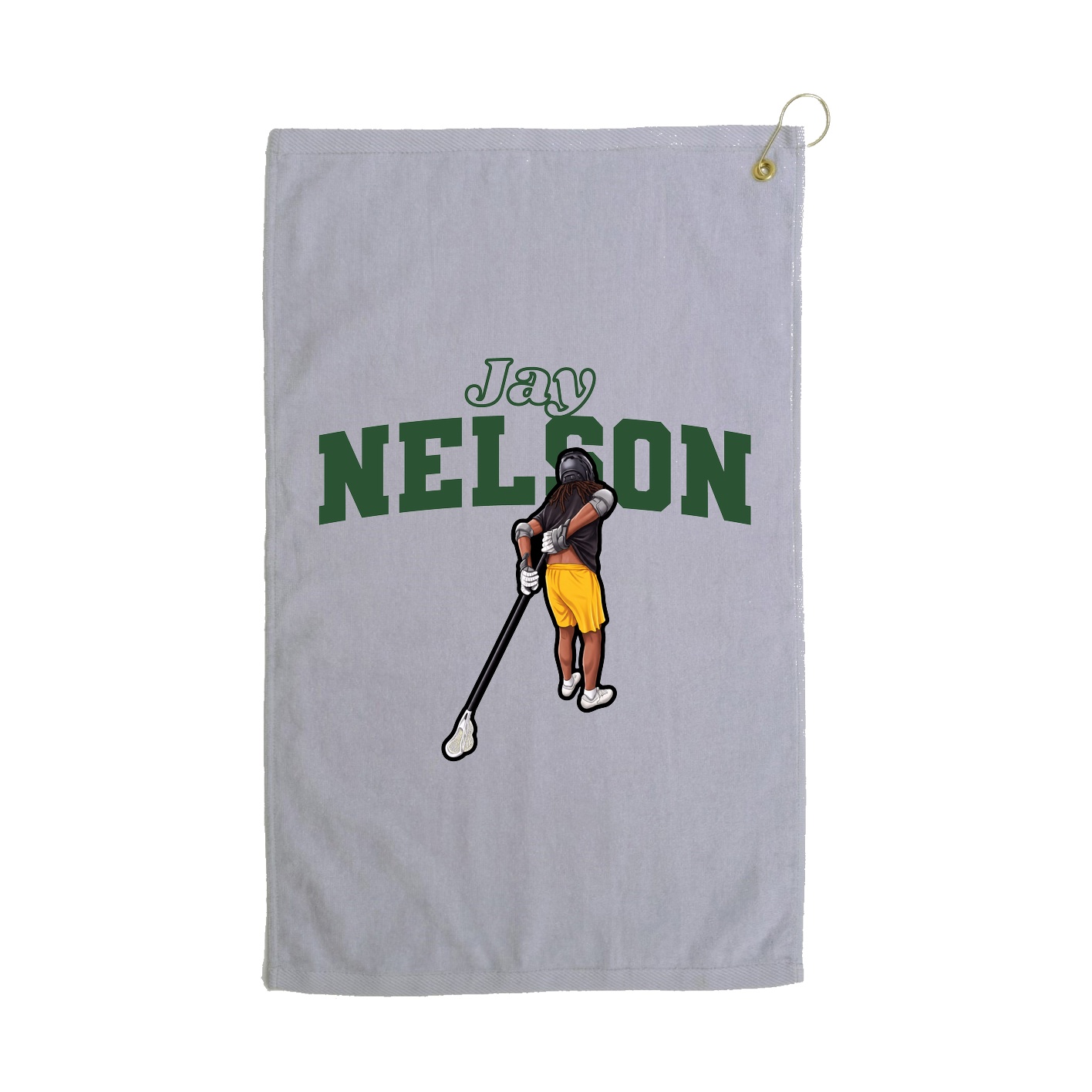 Golf Towel — Name Arch in Grey