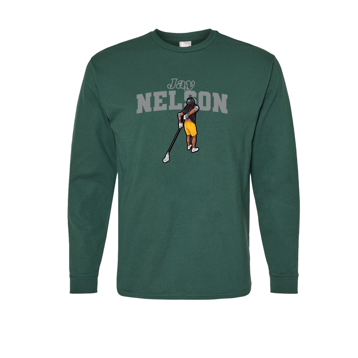 Long Sleeve Tee — Name Arch in Green