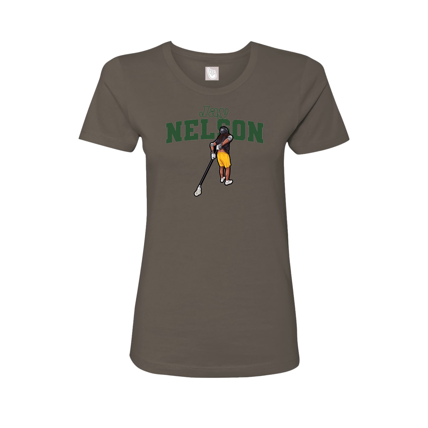Fitted Women's Tee — Name Arch in Grey