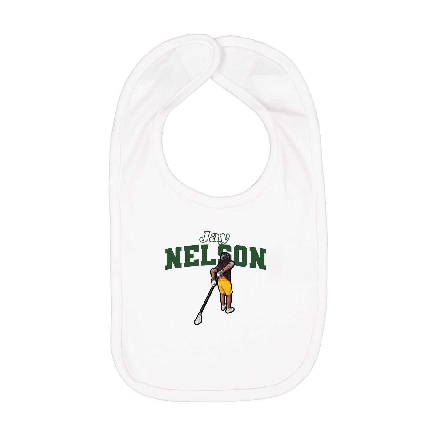 Infant Bib — Name Arch in White