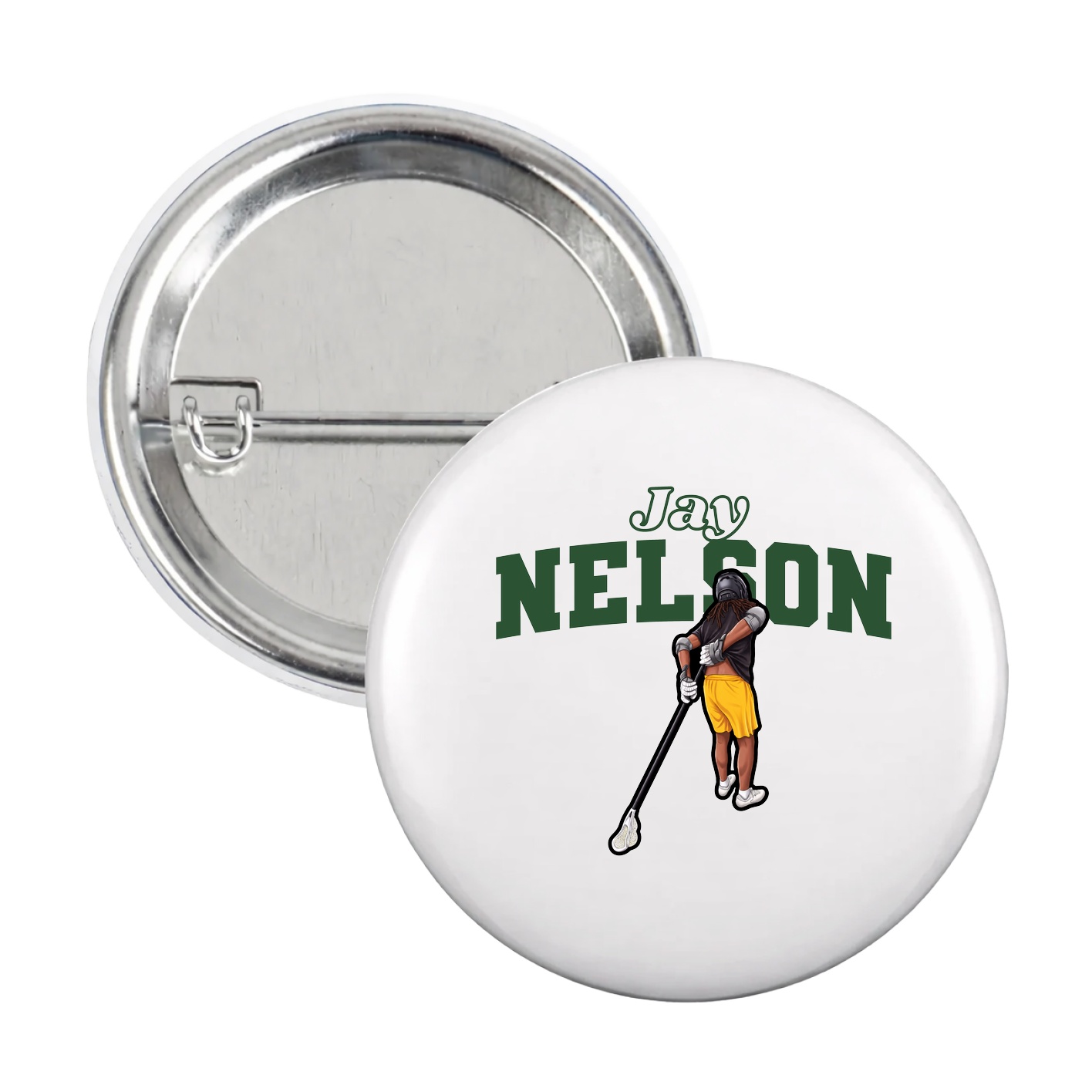 Game Day Button — Name Arch in White