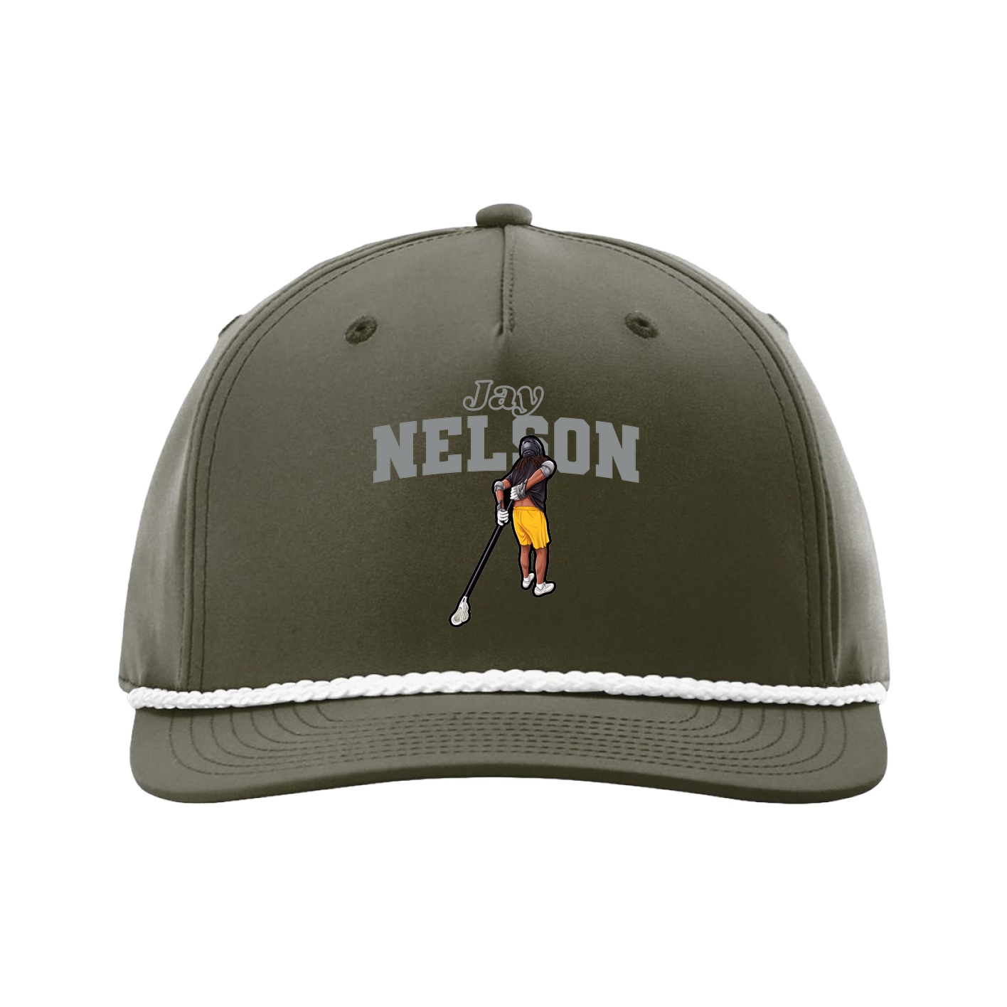 Five-Panel Classic Rope Cap — Name Arch in Green