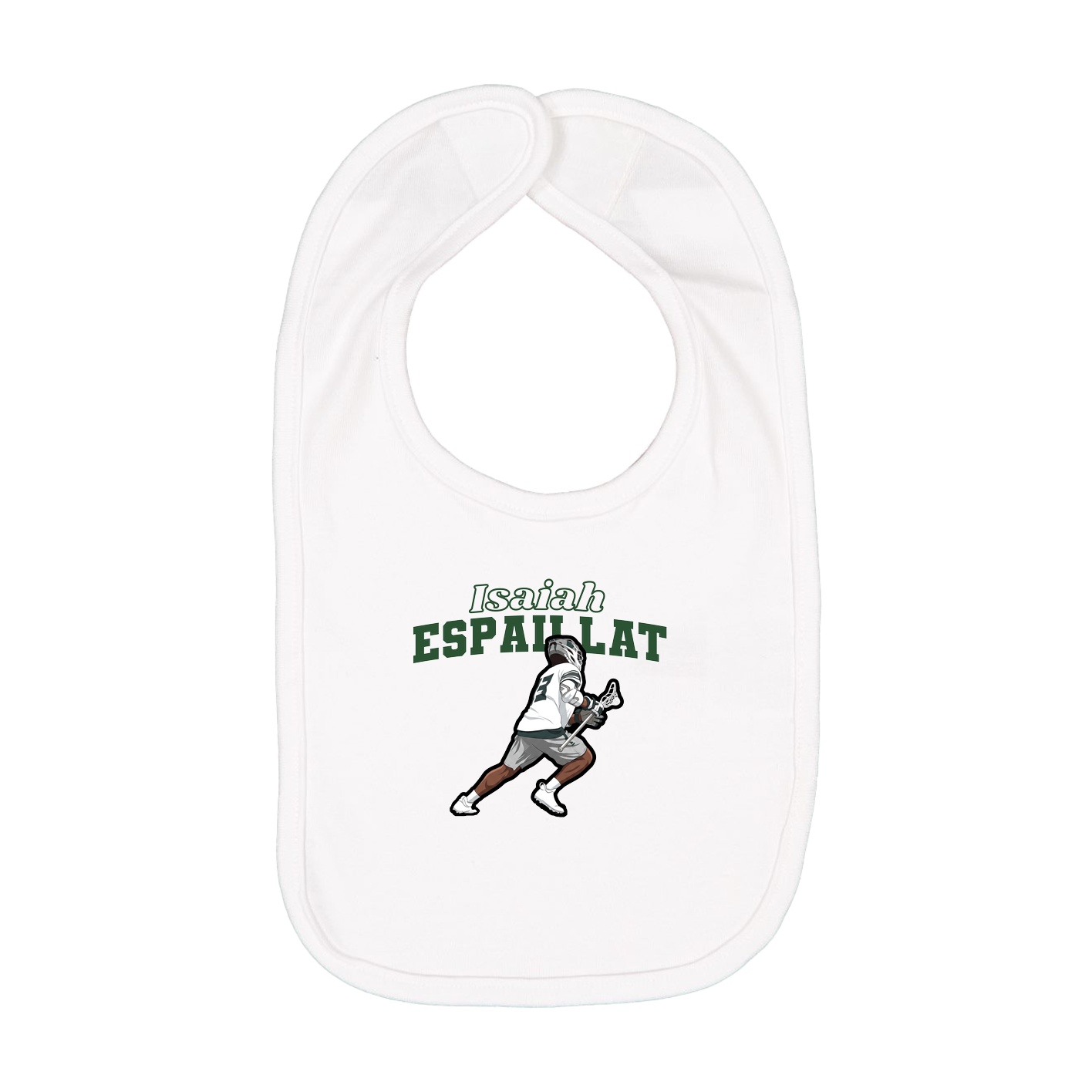 Infant Bib — Name Arch in White