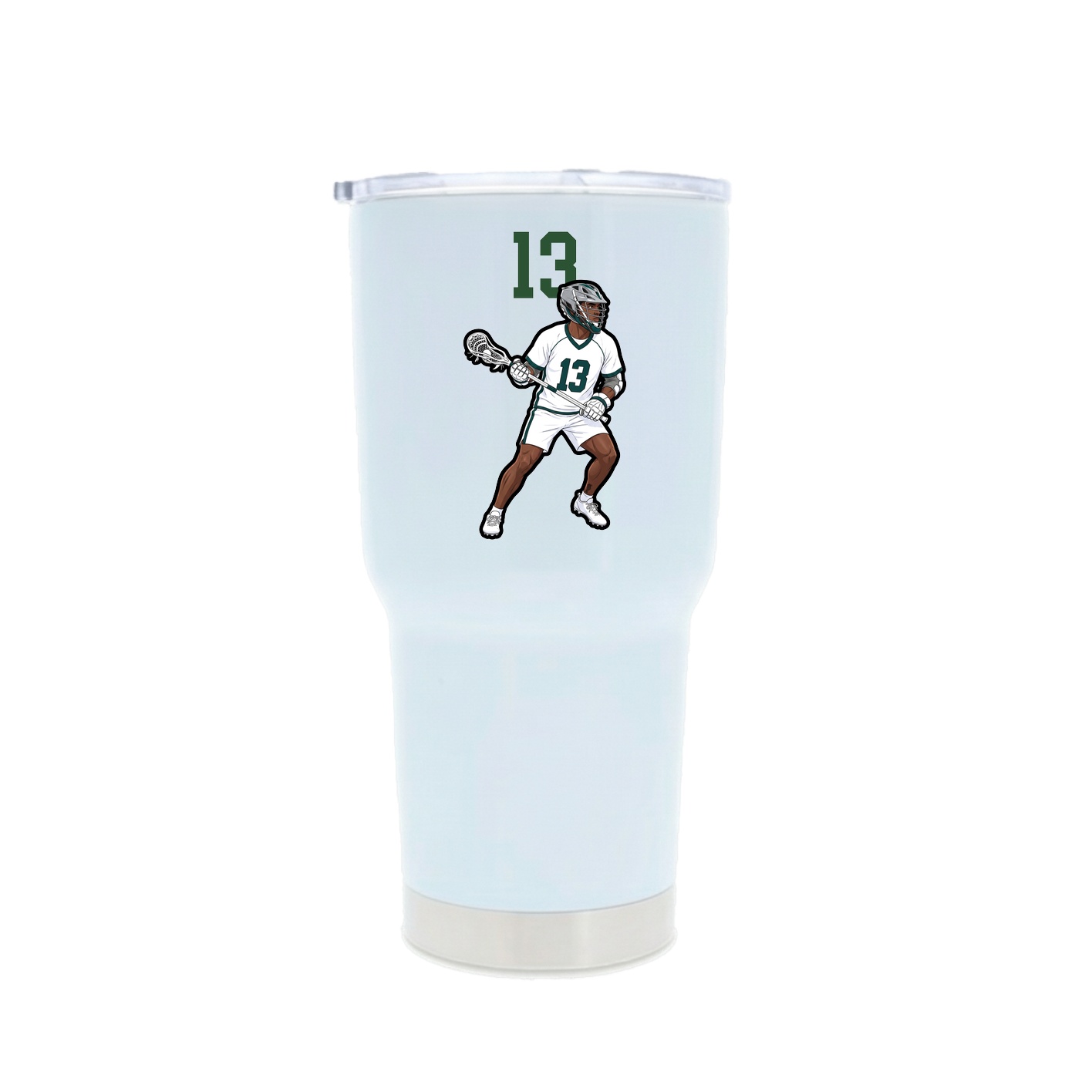 30oz Stainless Steel Tumbler — Number Top in White