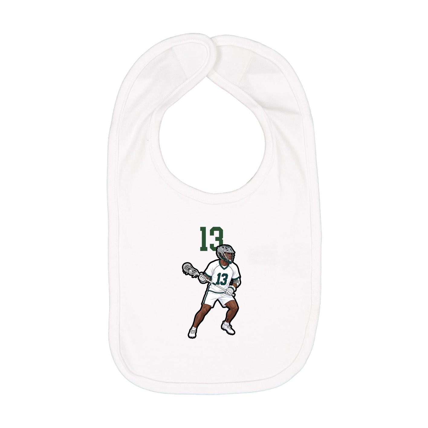 Infant Bib — Number Top in White