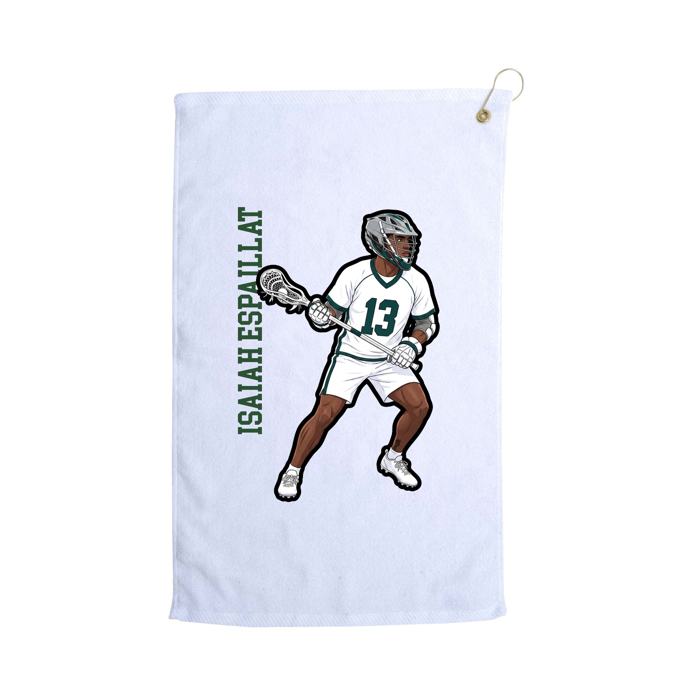 Golf Towel — Name Vertical in White