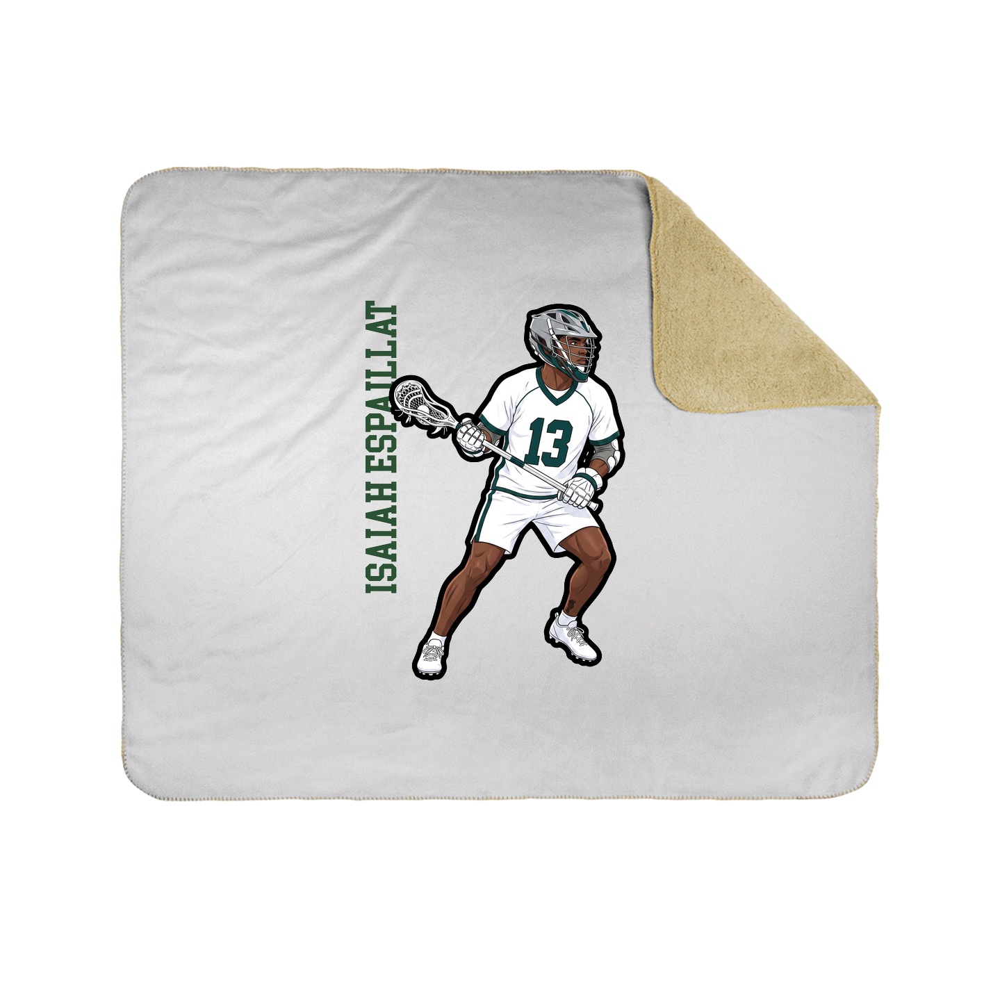 Throw Blanket — Name Vertical in White