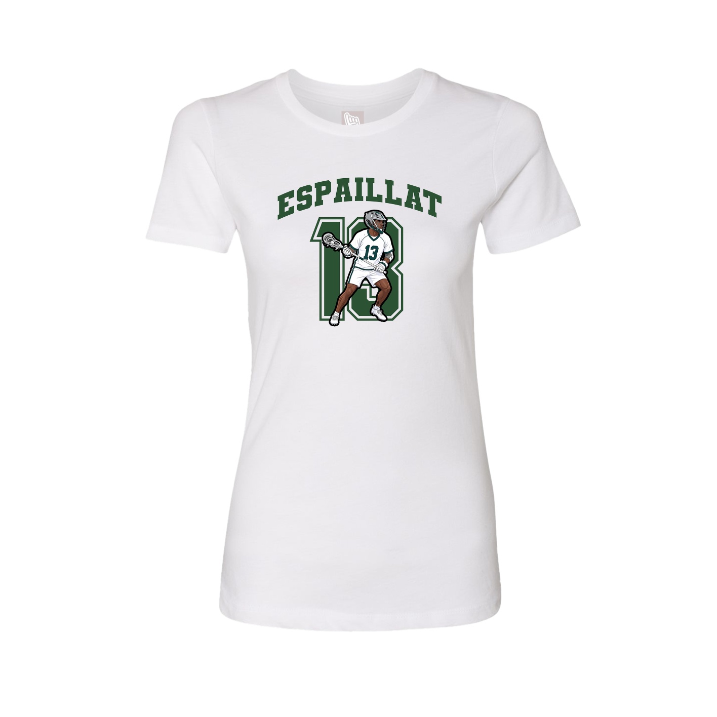 Fitted Women's Tee — Number in White