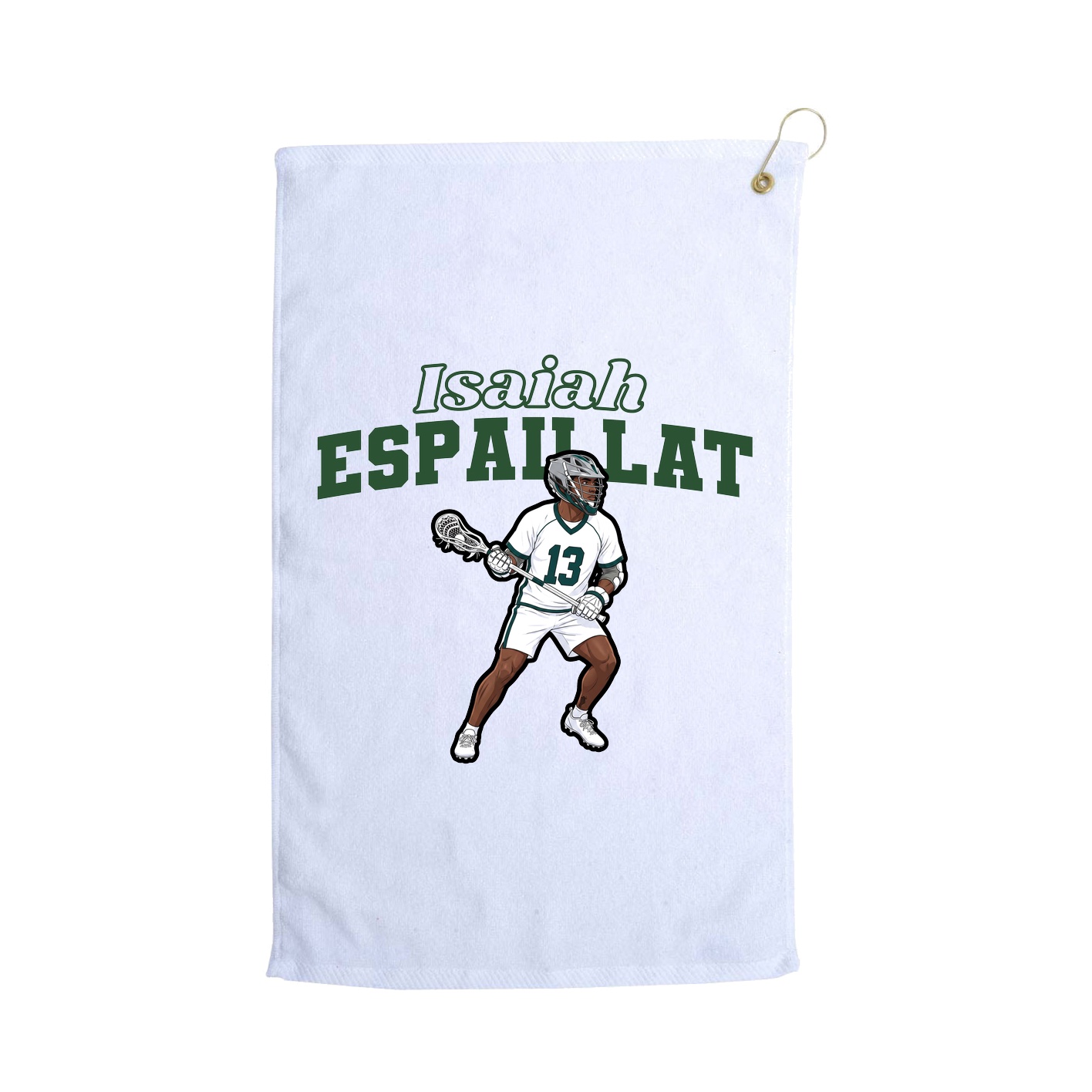 Golf Towel — Name Arch in White