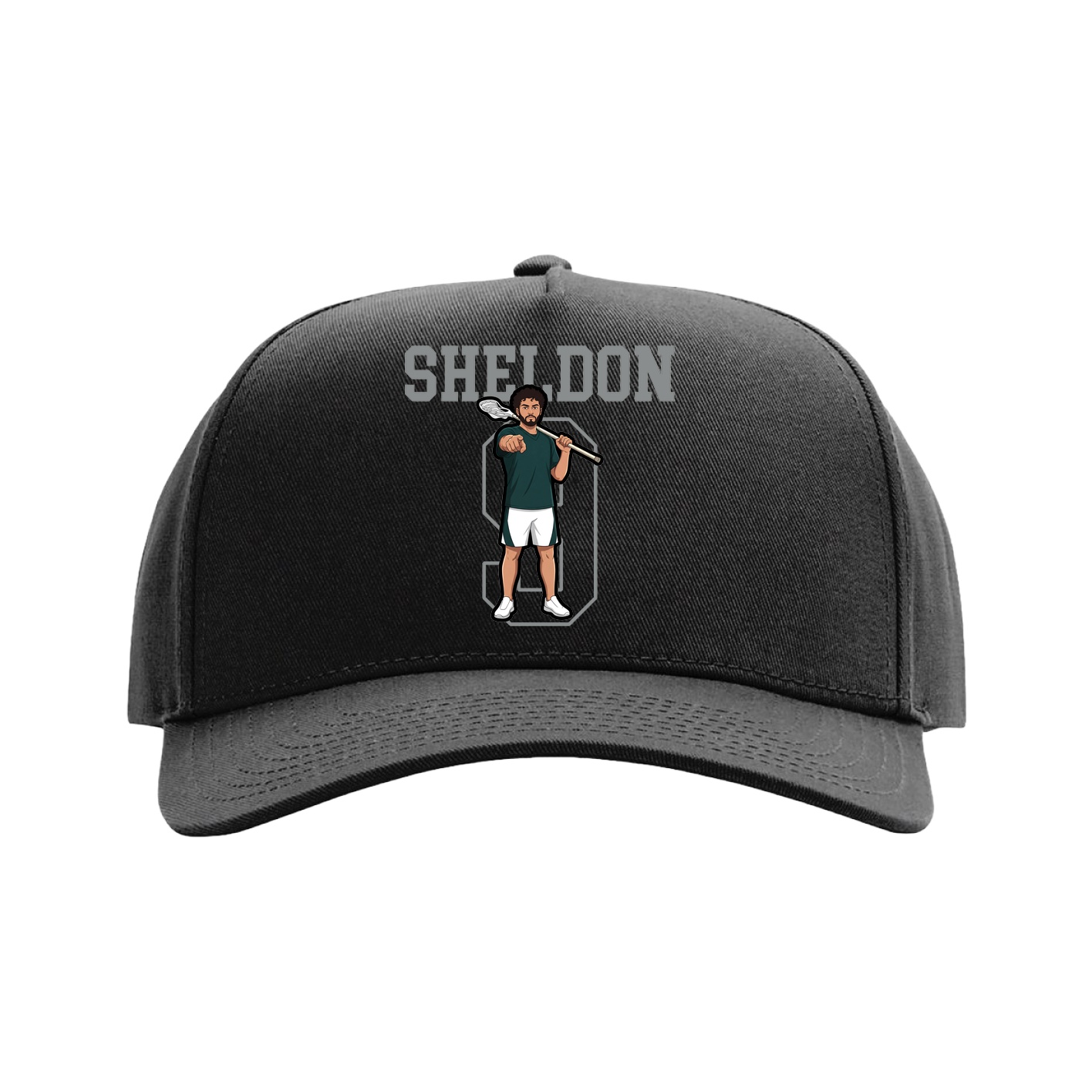 Full Fabric Five-Panel Champ Cap — Shirsey in Black