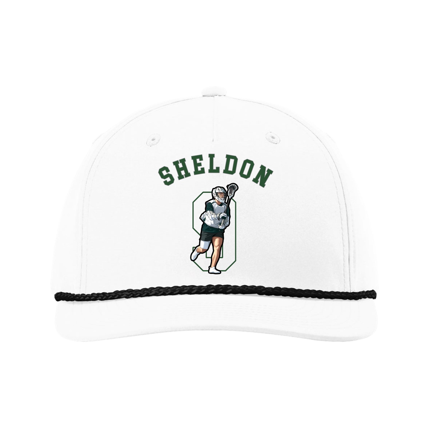 Five-Panel Classic Rope Cap — Shirsey Arch in White