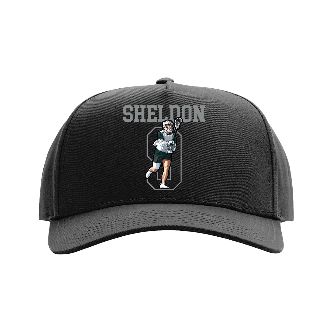 Full Fabric Five-Panel Champ Cap — Shirsey in Black