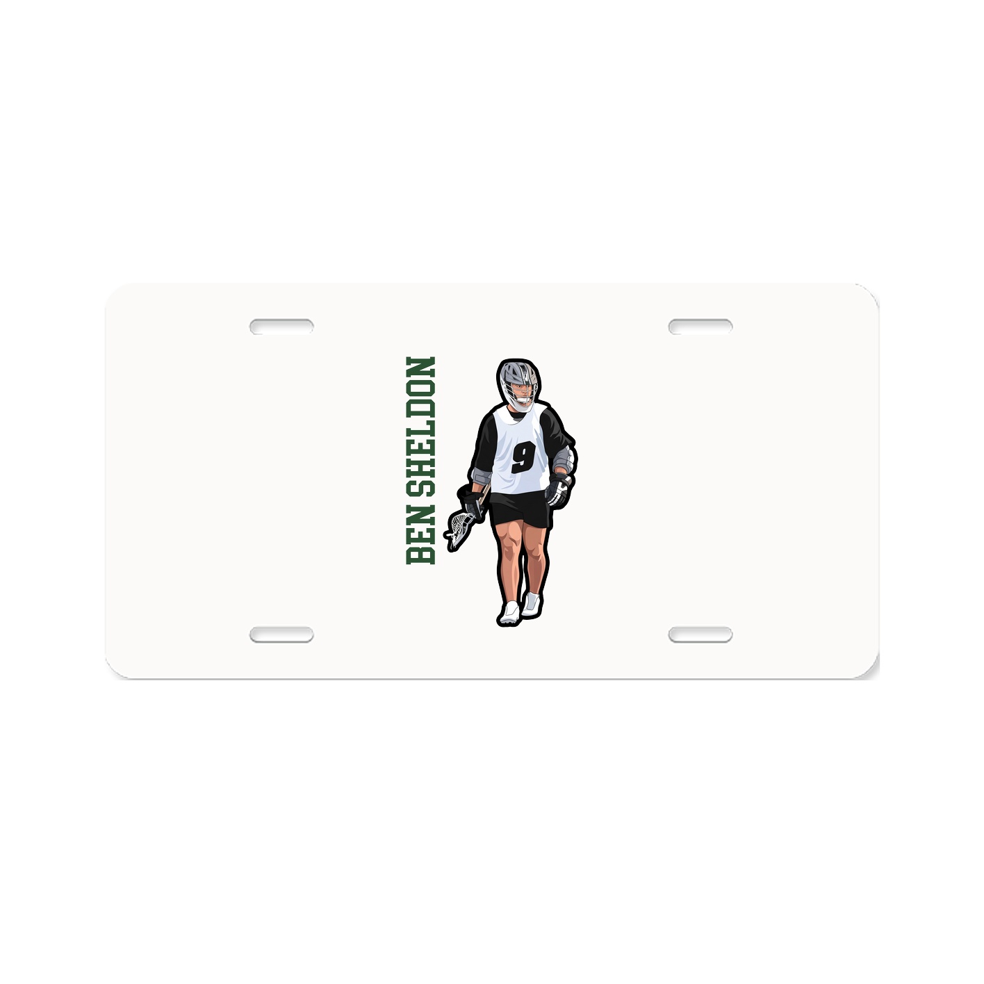 License Plate — Name Vertical in Classic