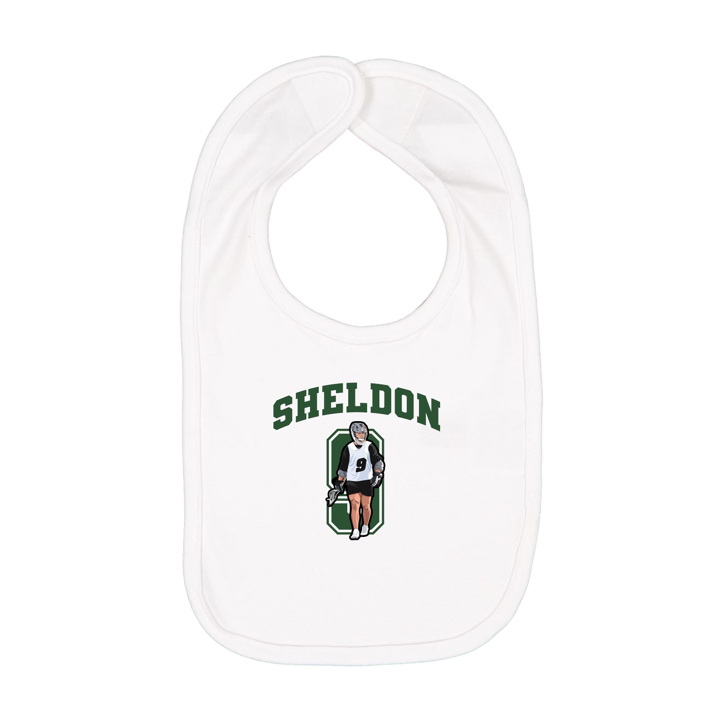 Infant Bib — Number in White
