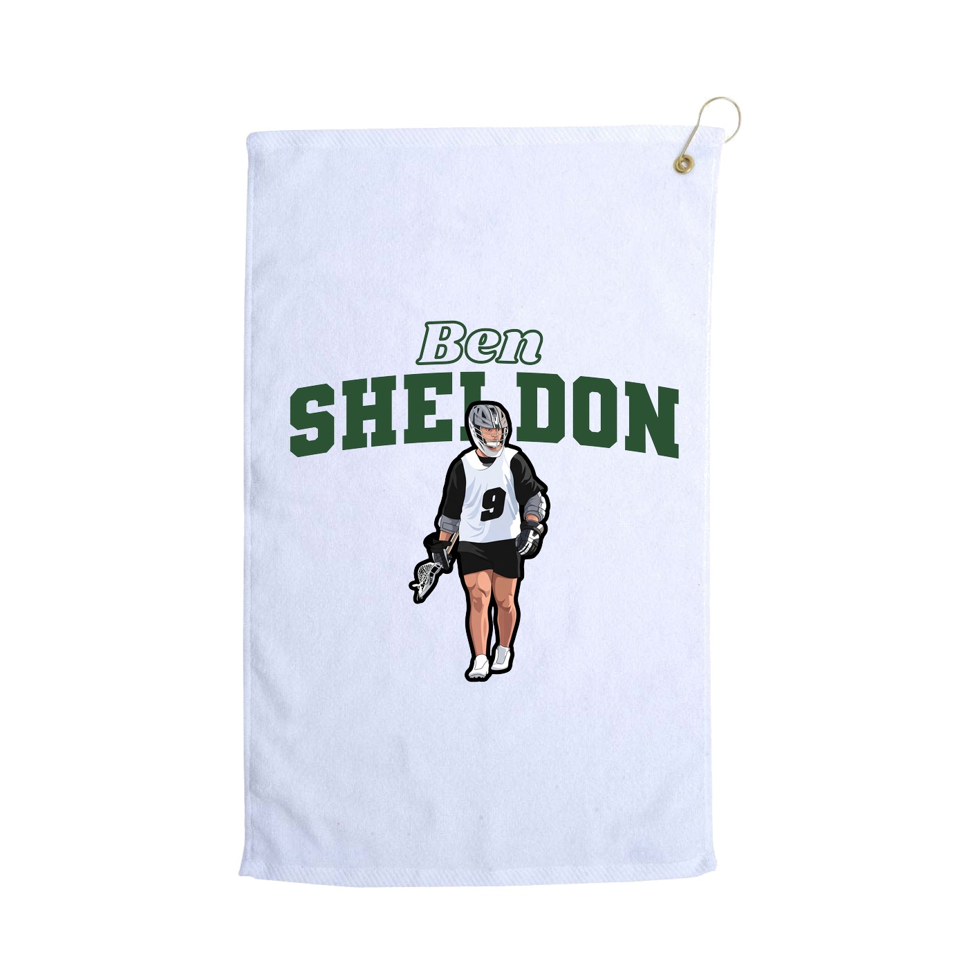 Golf Towel — Name Arch in White
