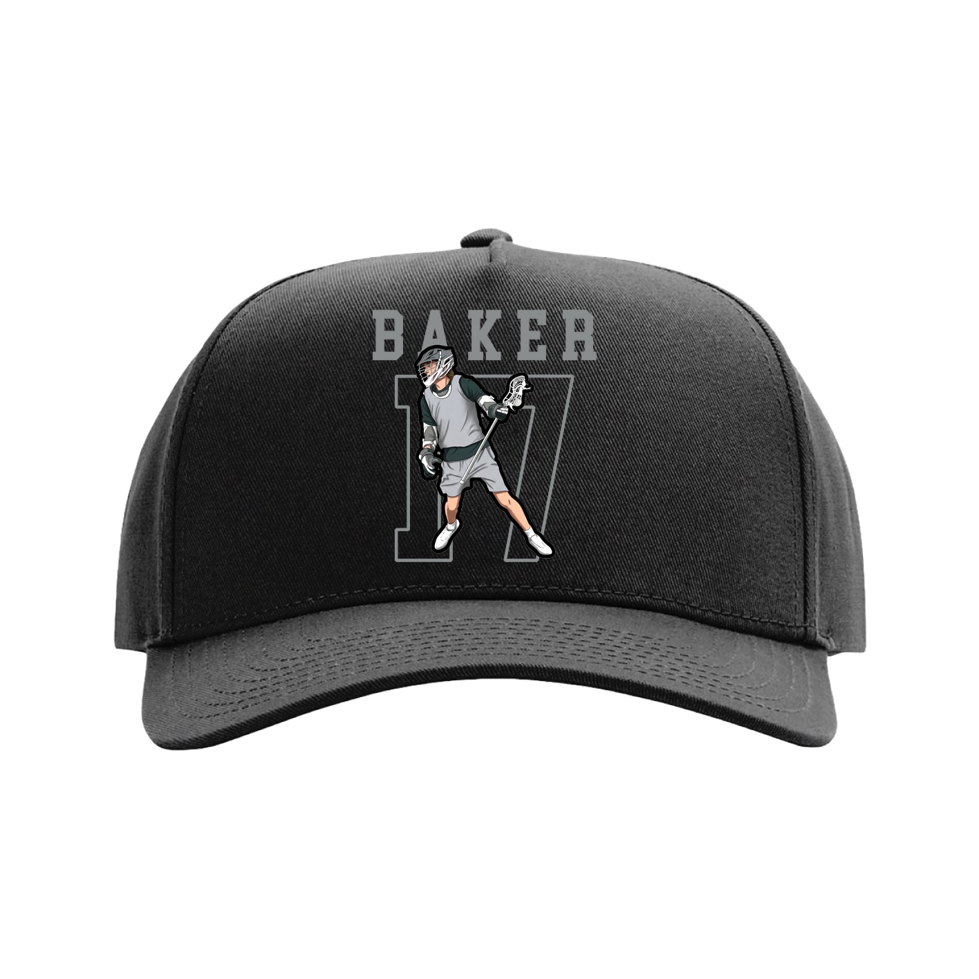 Full Fabric Five-Panel Champ Cap — Shirsey in Black