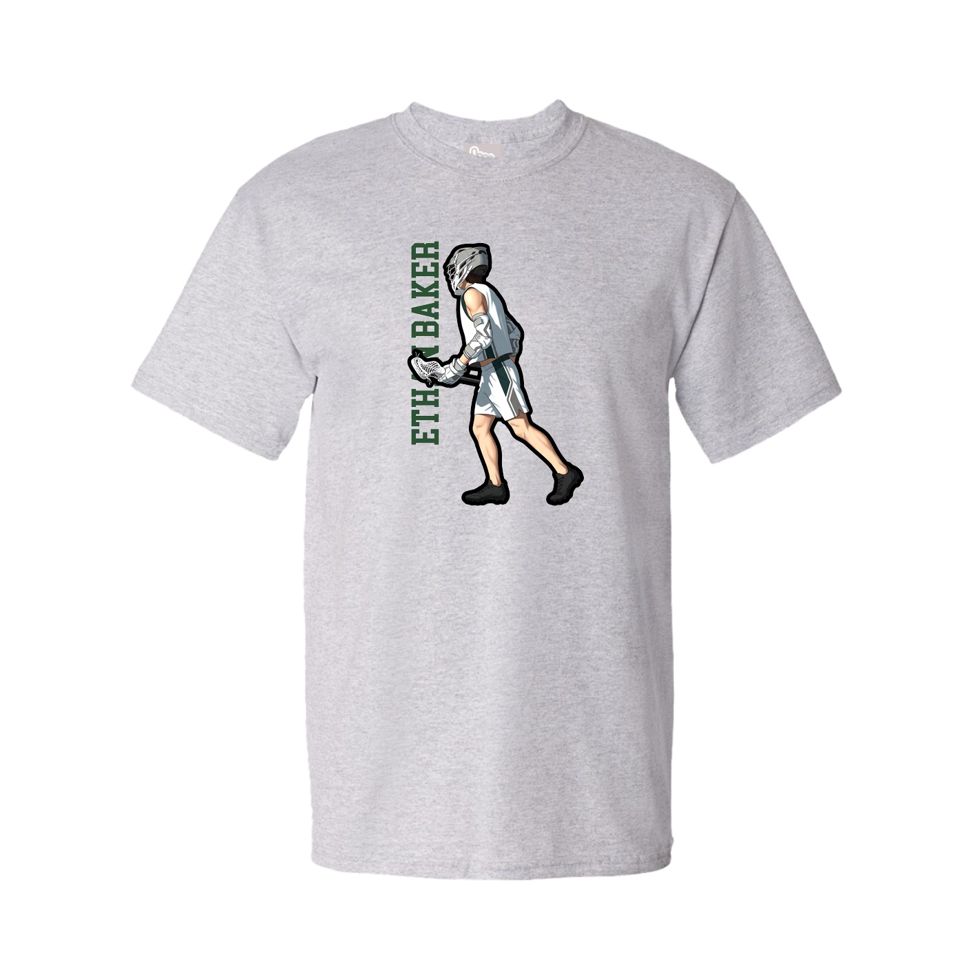 Youth Tee — Name Vertical in Grey