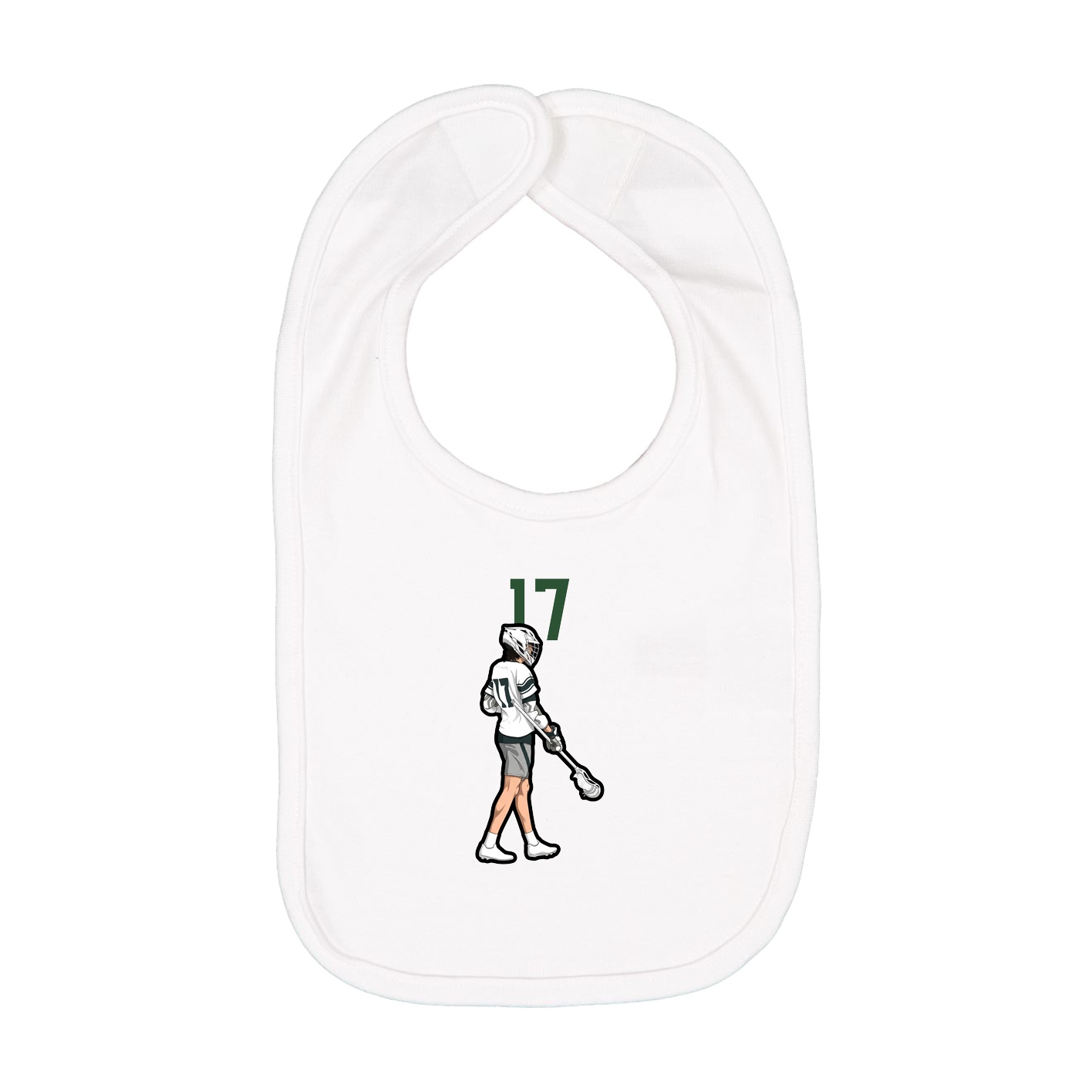 Infant Bib — Number Top in White