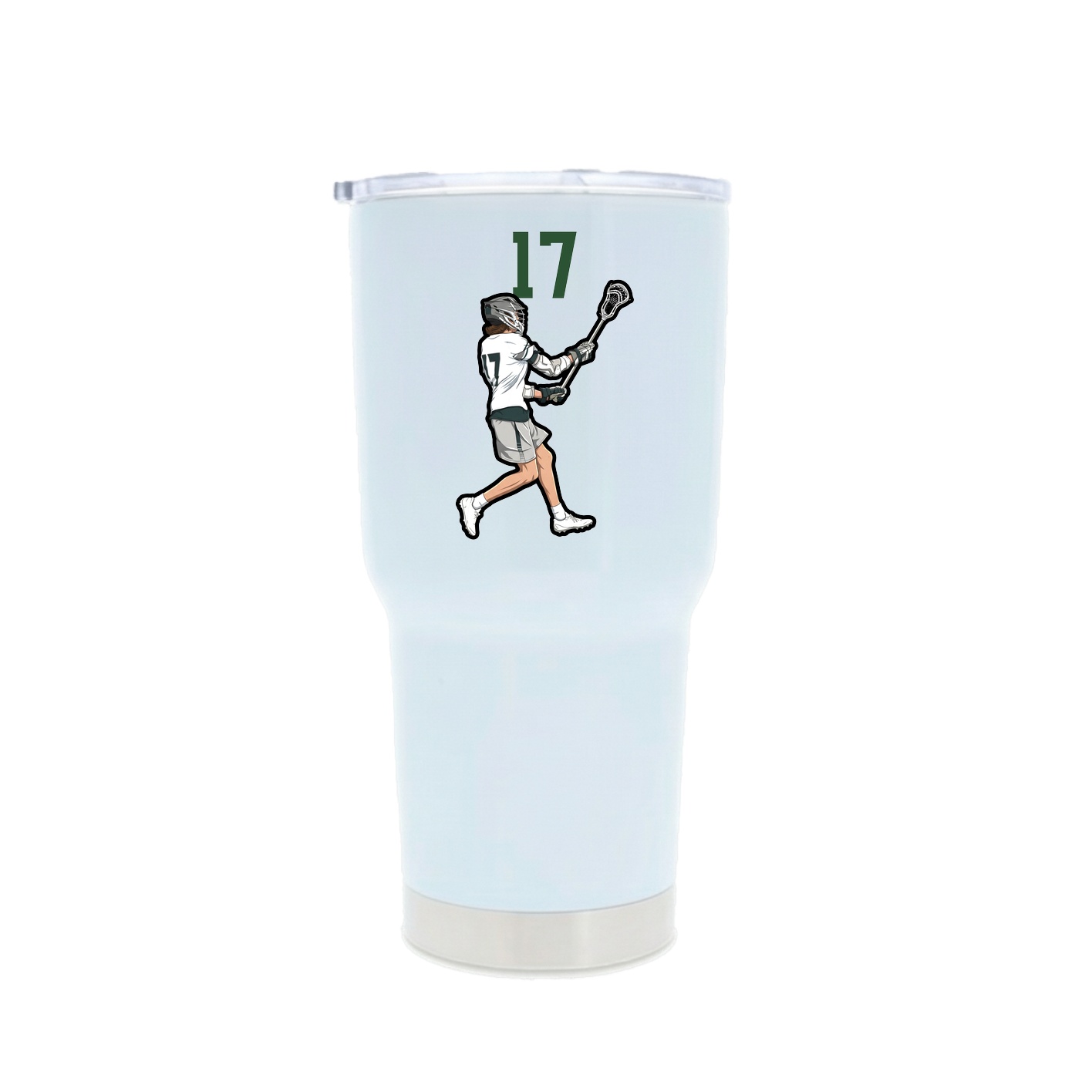 30oz Stainless Steel Tumbler — Number Top in White
