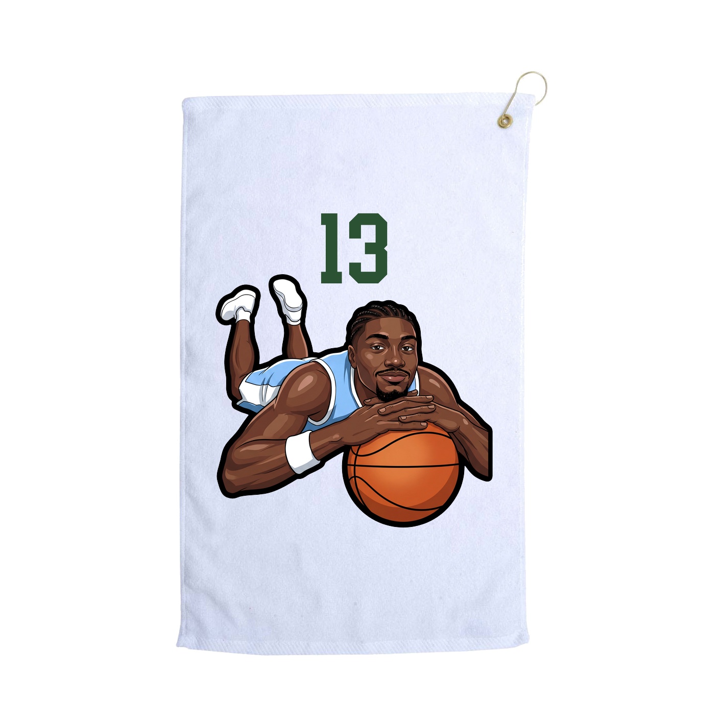 Golf Towel — Number Top in White