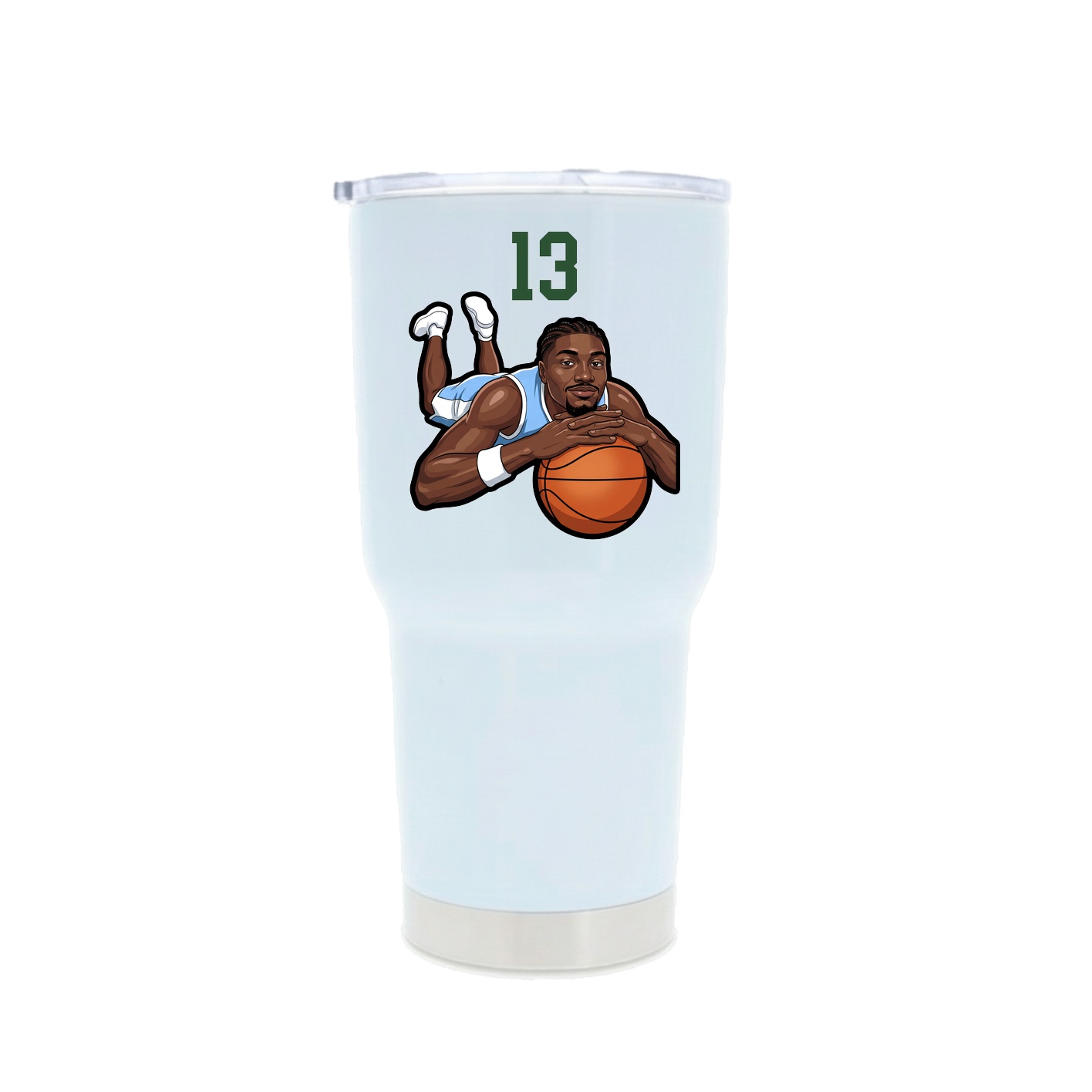 30oz Stainless Steel Tumbler — Number Top in White