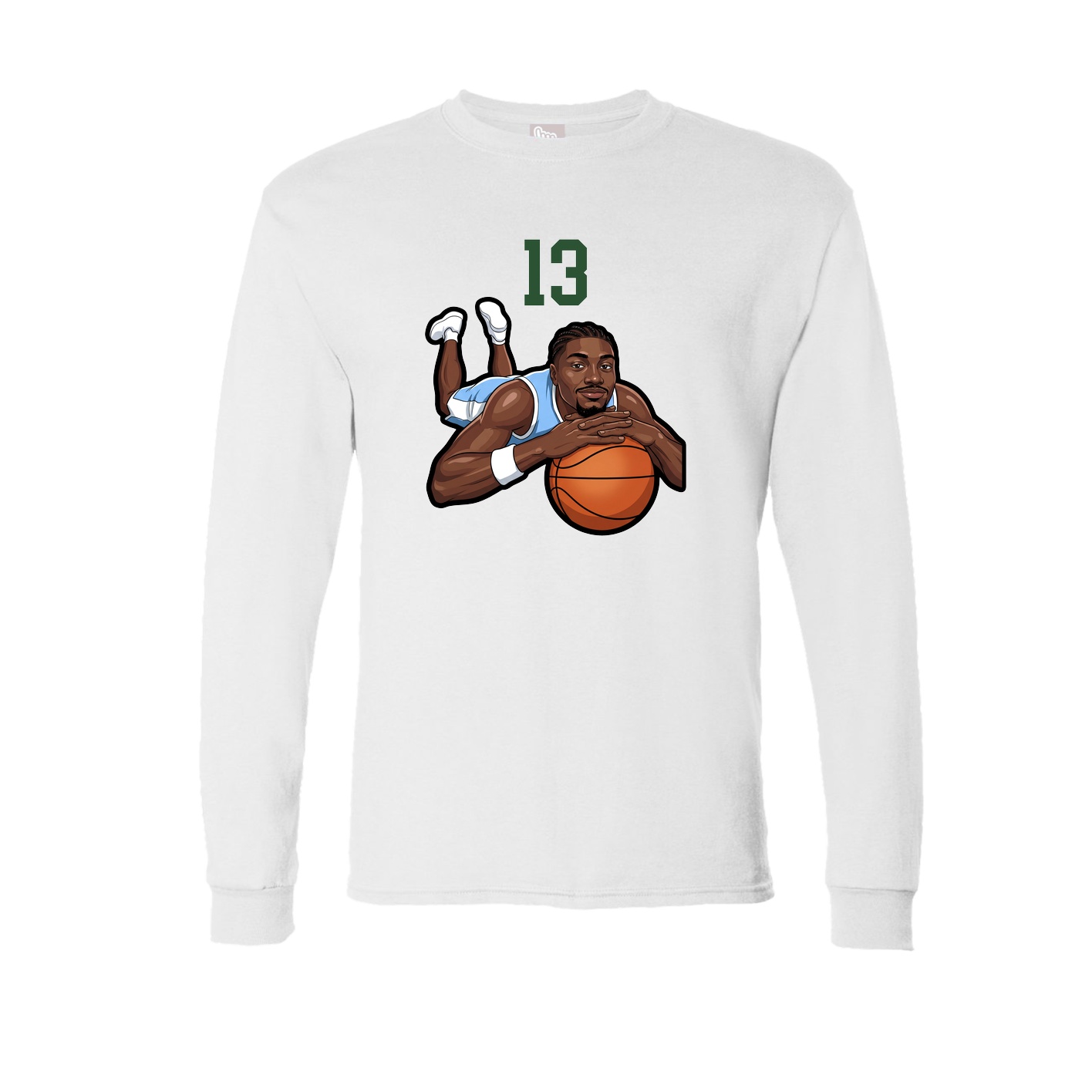 Long Sleeve Tee — Number Top in White