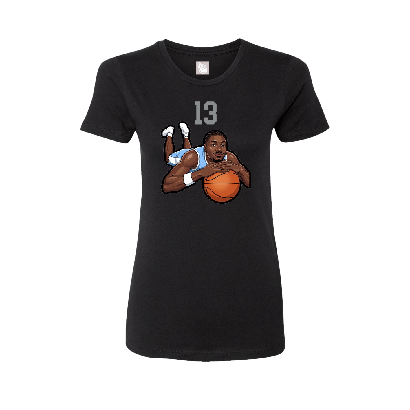 Fitted Women's Tee — Number Top in Black