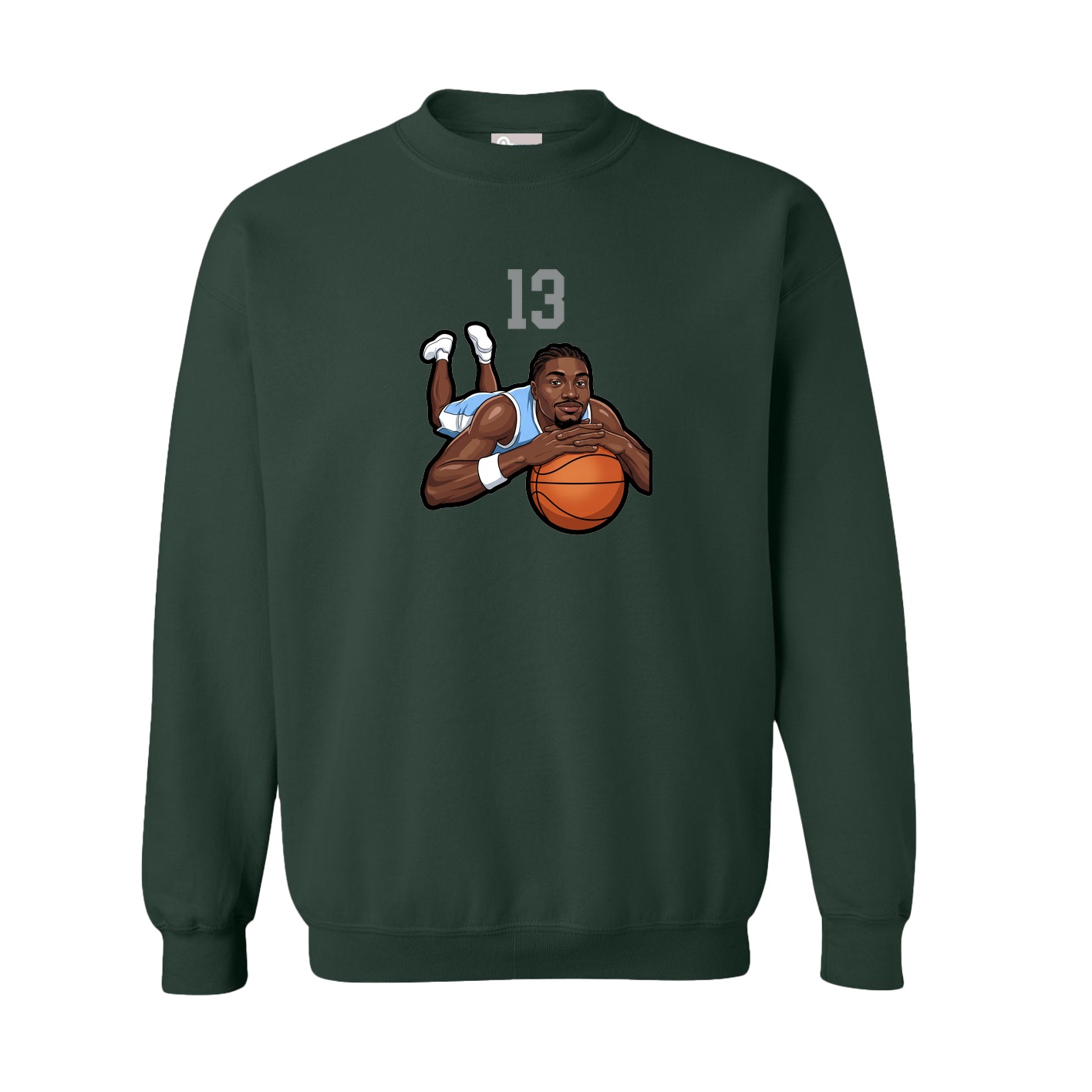 Fleece Crew — Number Top in Green