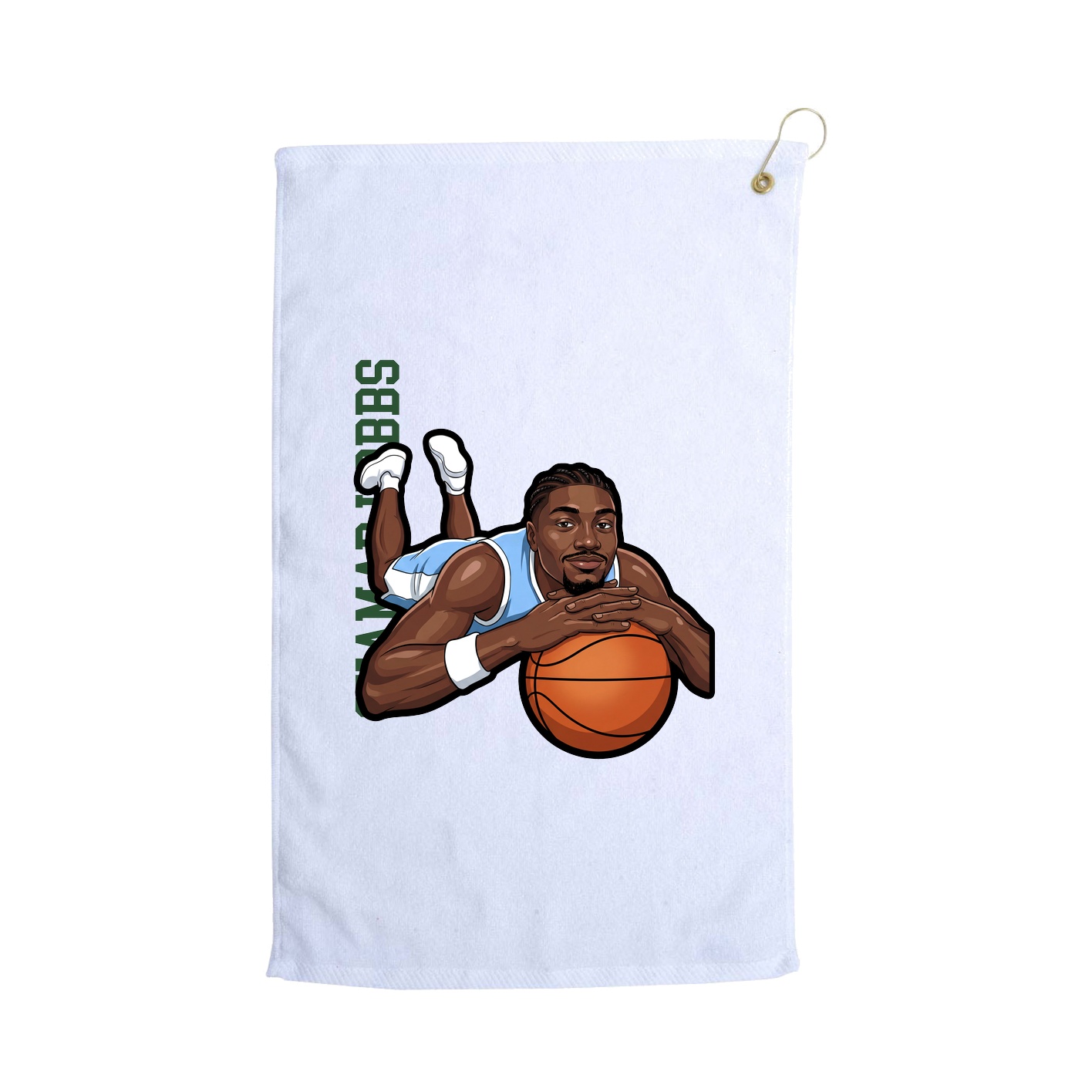 Golf Towel — Name Vertical in White
