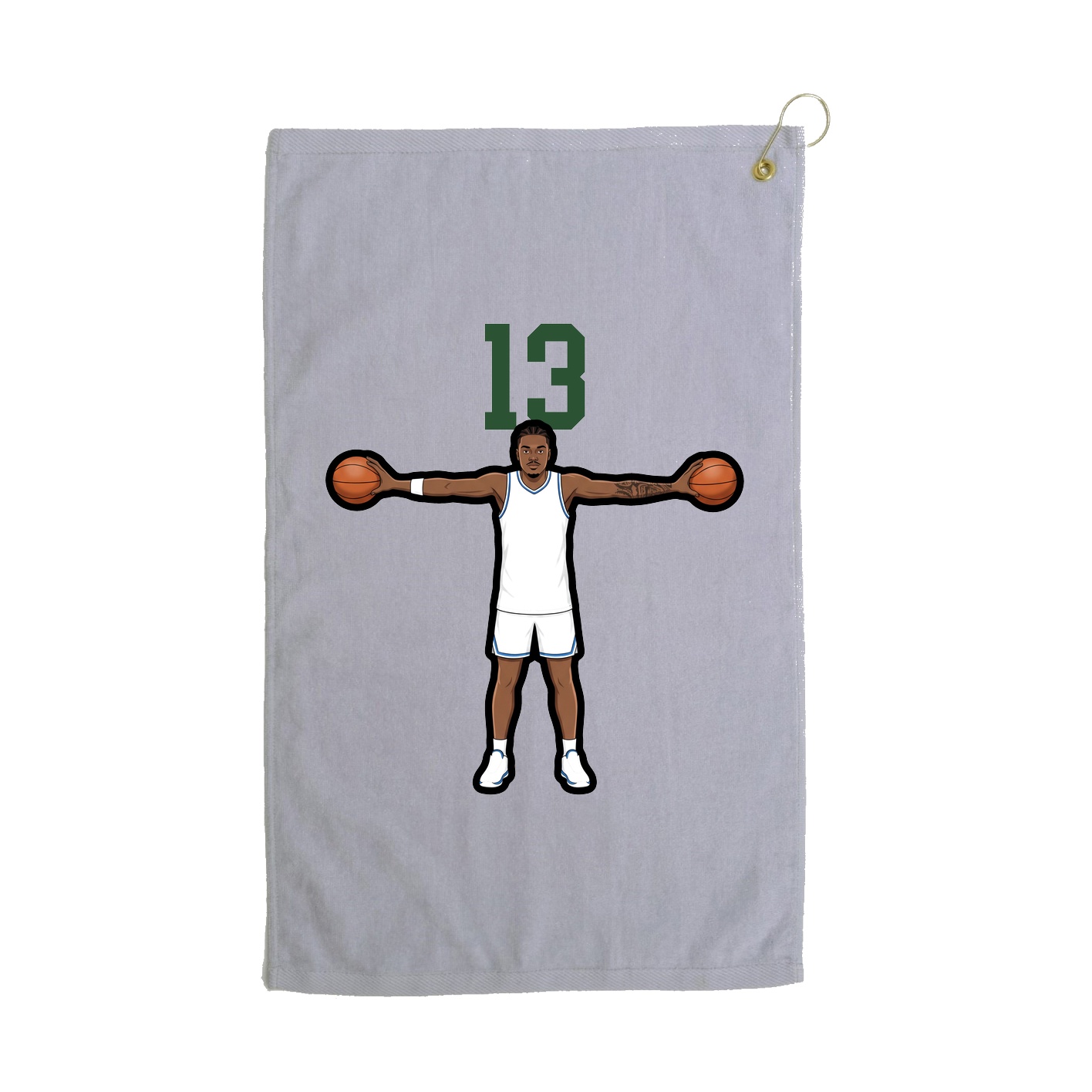 Golf Towel — Number Top in Grey