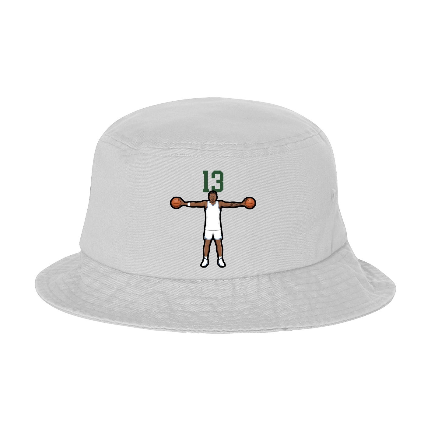 Bucket Cap — Number Top in White