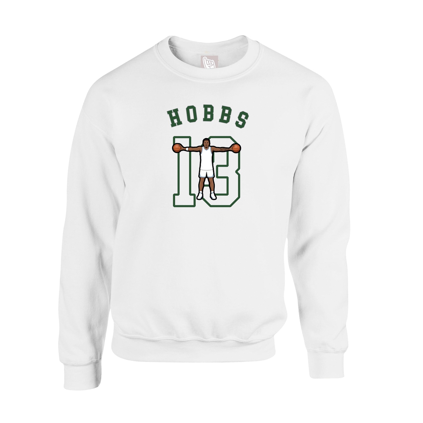 Fleece Crew — Shirsey Arch in White