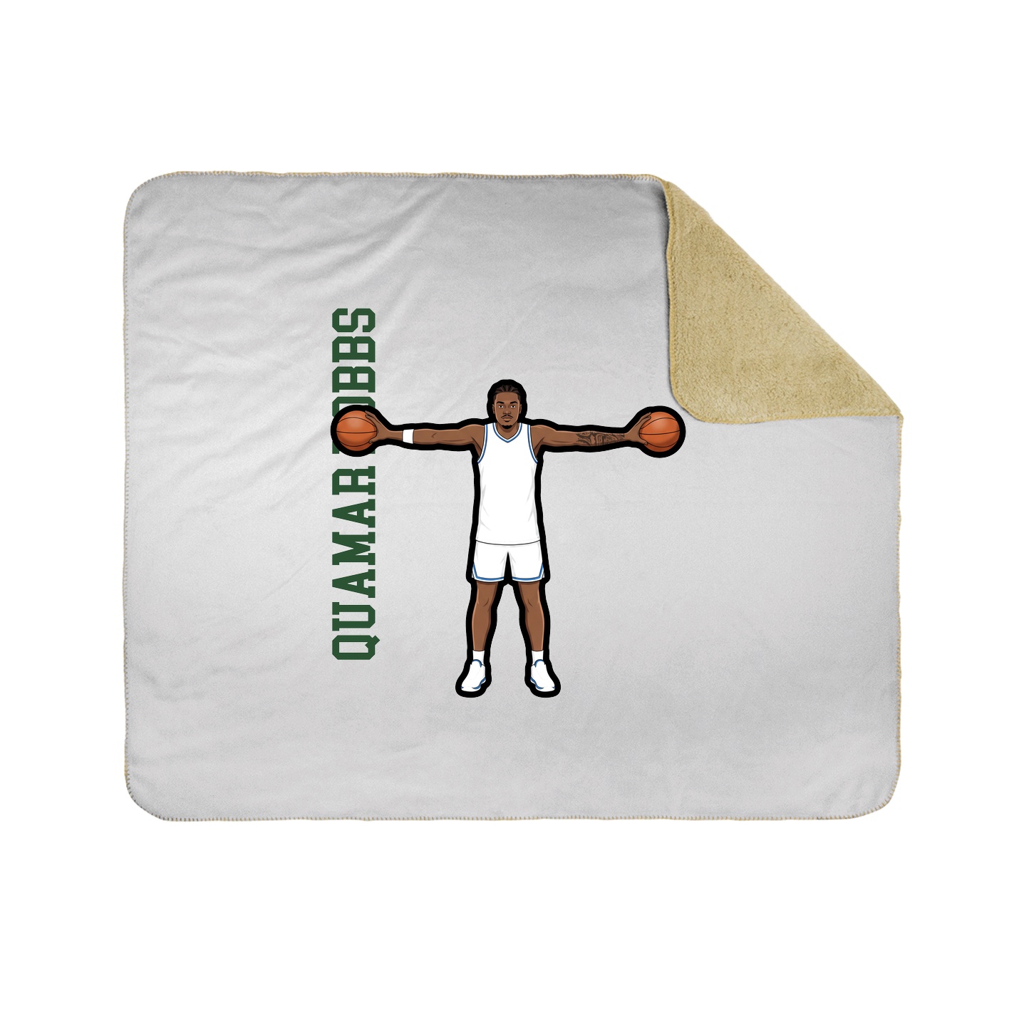Throw Blanket — Name Vertical in White
