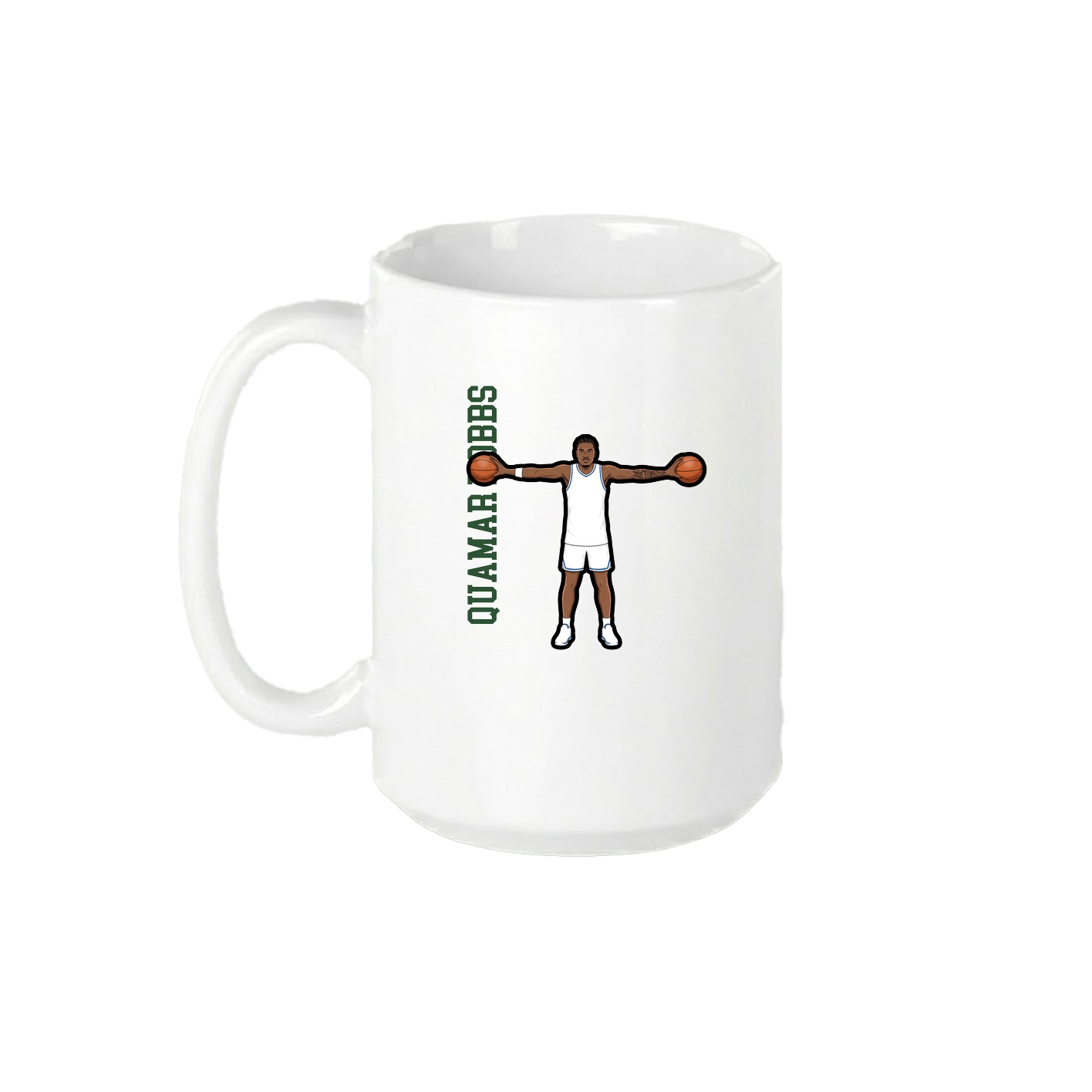 15oz Coffee Mug — Name Vertical in White