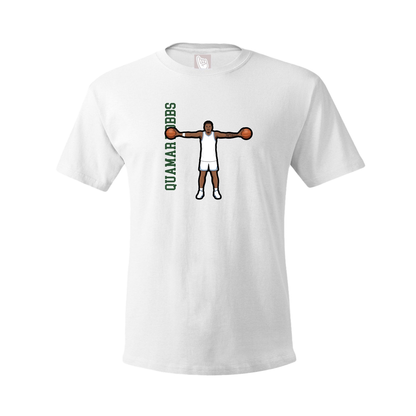 Tee — Name Vertical in White
