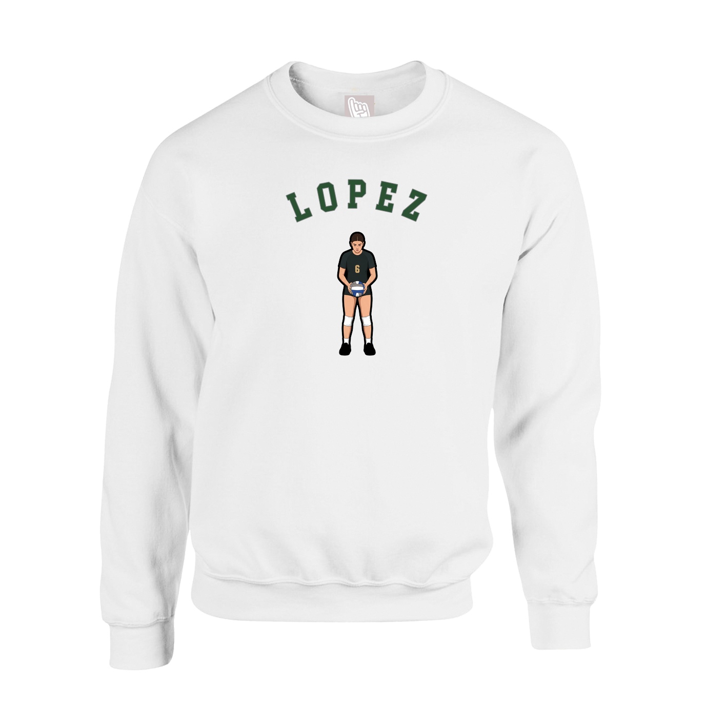 Fleece Crew — Shirsey Arch in White