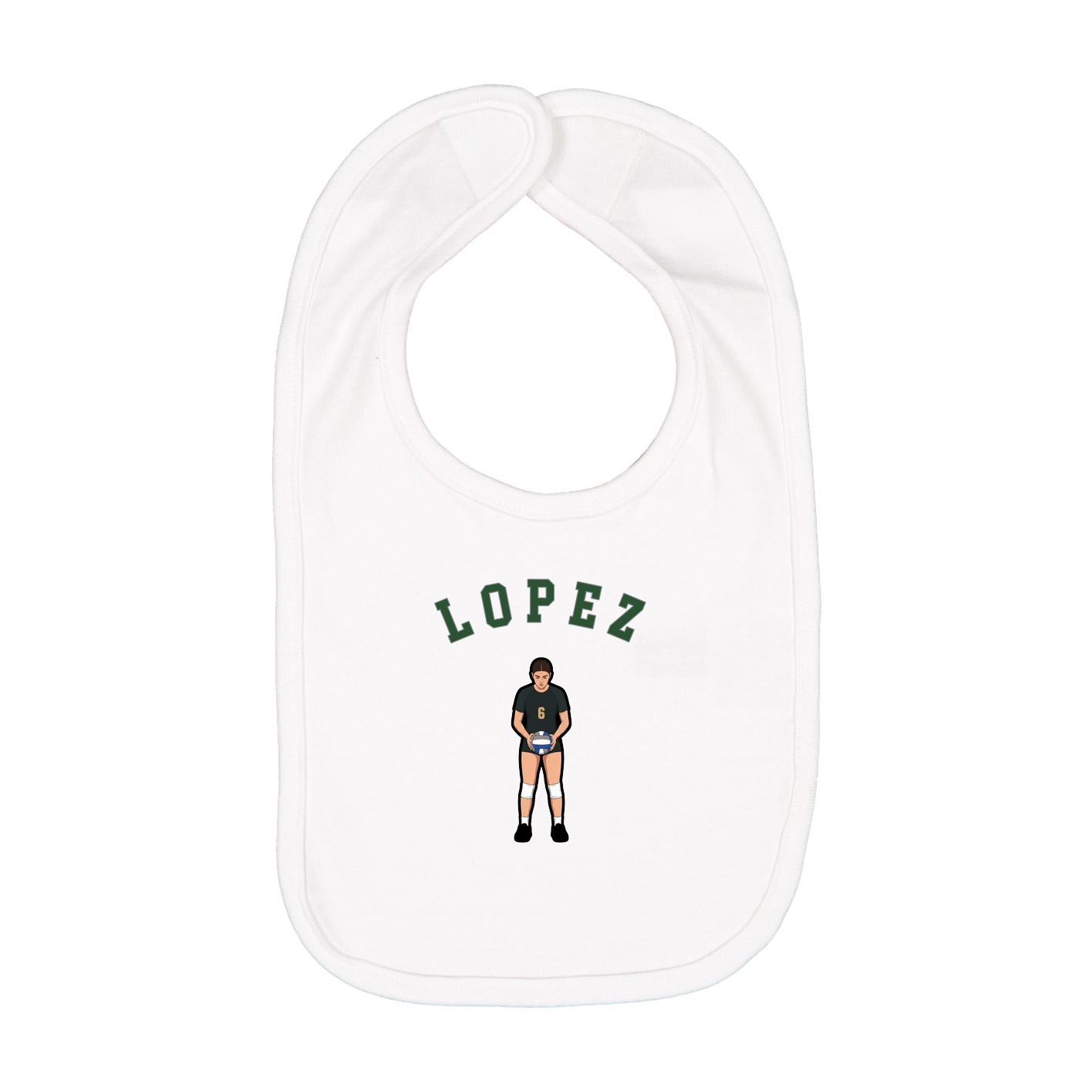Infant Bib — Shirsey Arch in White