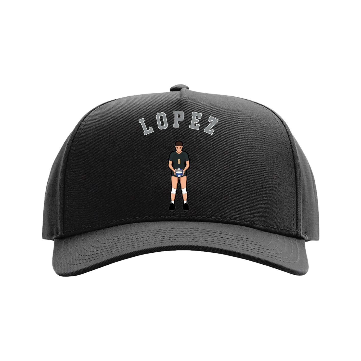 Full Fabric Five-Panel Champ Cap — Shirsey Arch in Black
