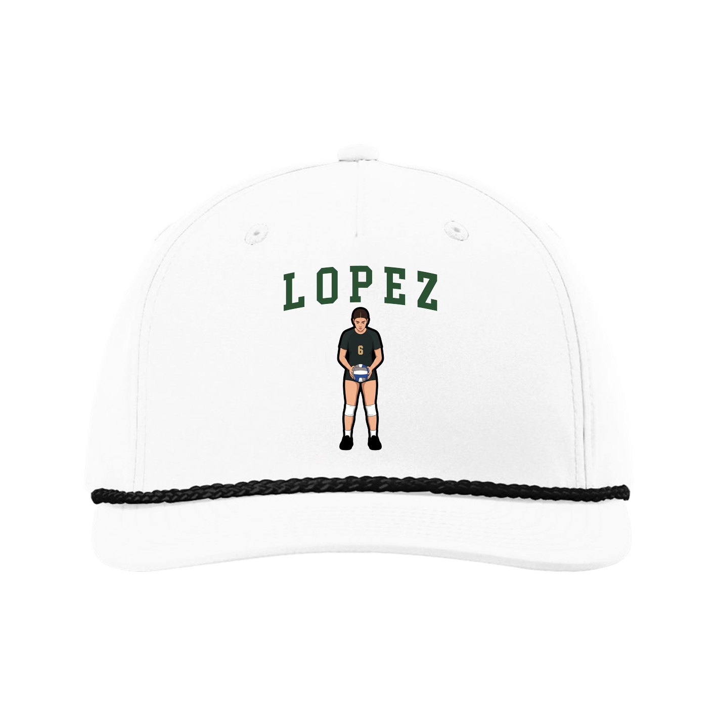 Five-Panel Classic Rope Cap — Shirsey in White