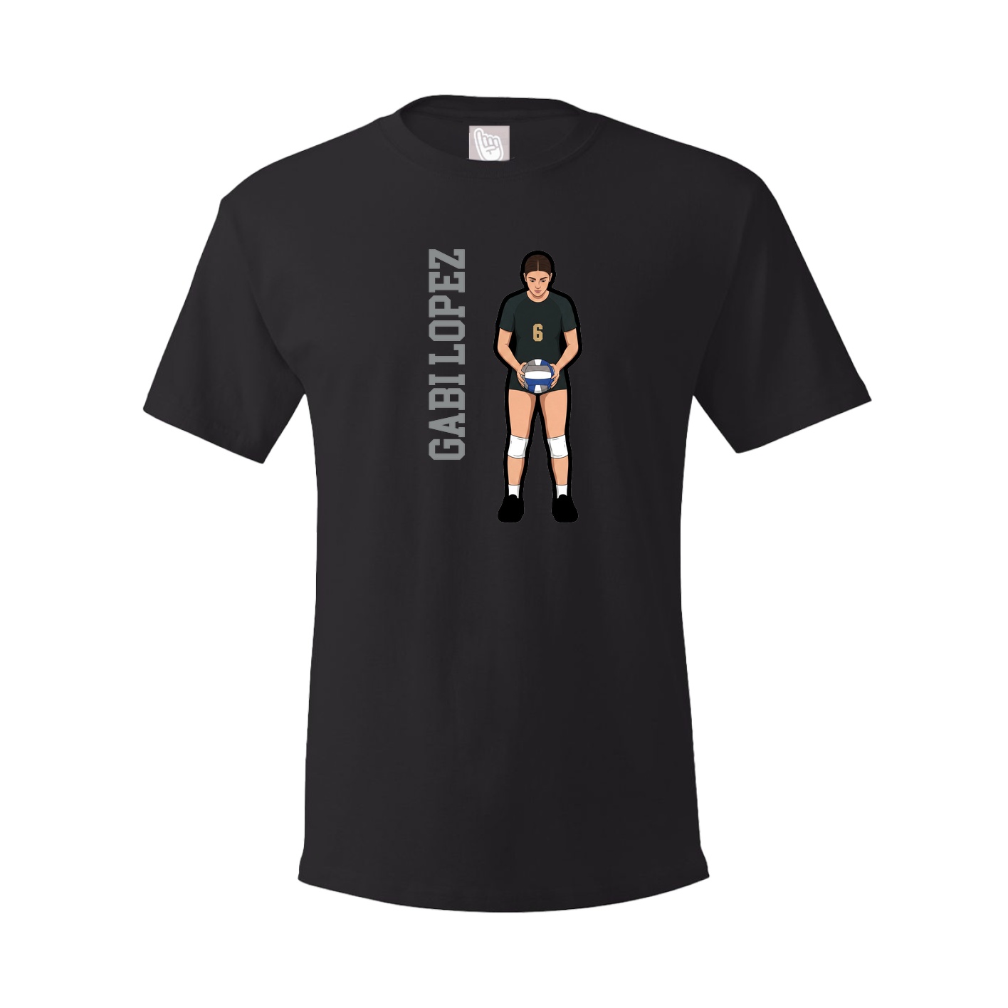 Youth Tee — Name Vertical in Black