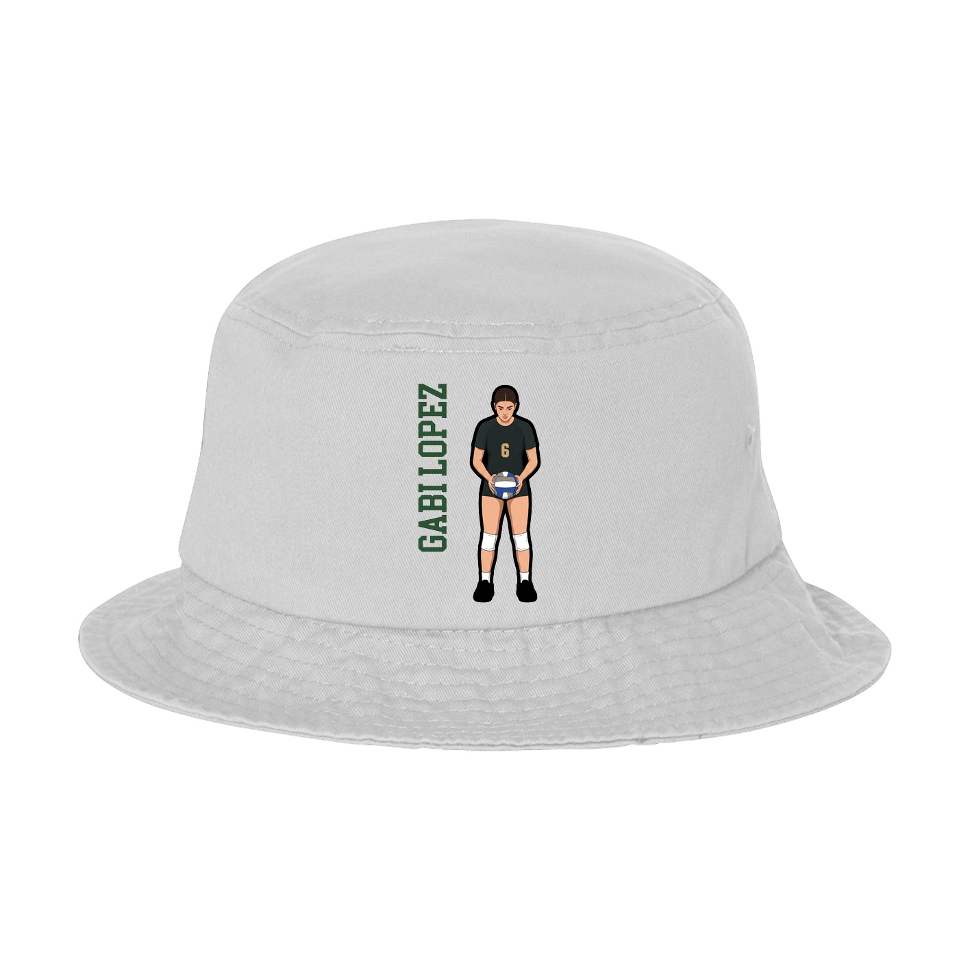 Bucket Cap — Name Vertical in White