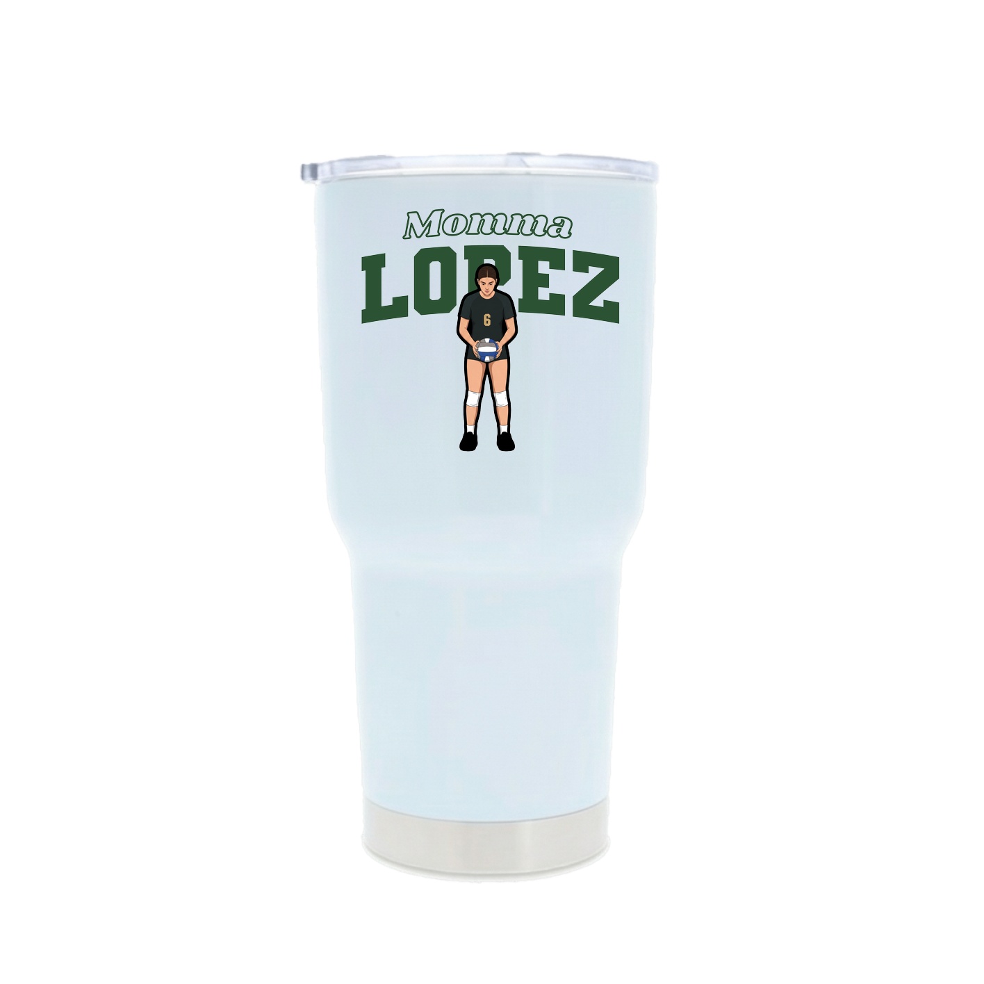 30oz Stainless Steel Tumbler — Mothers Day Block in White
