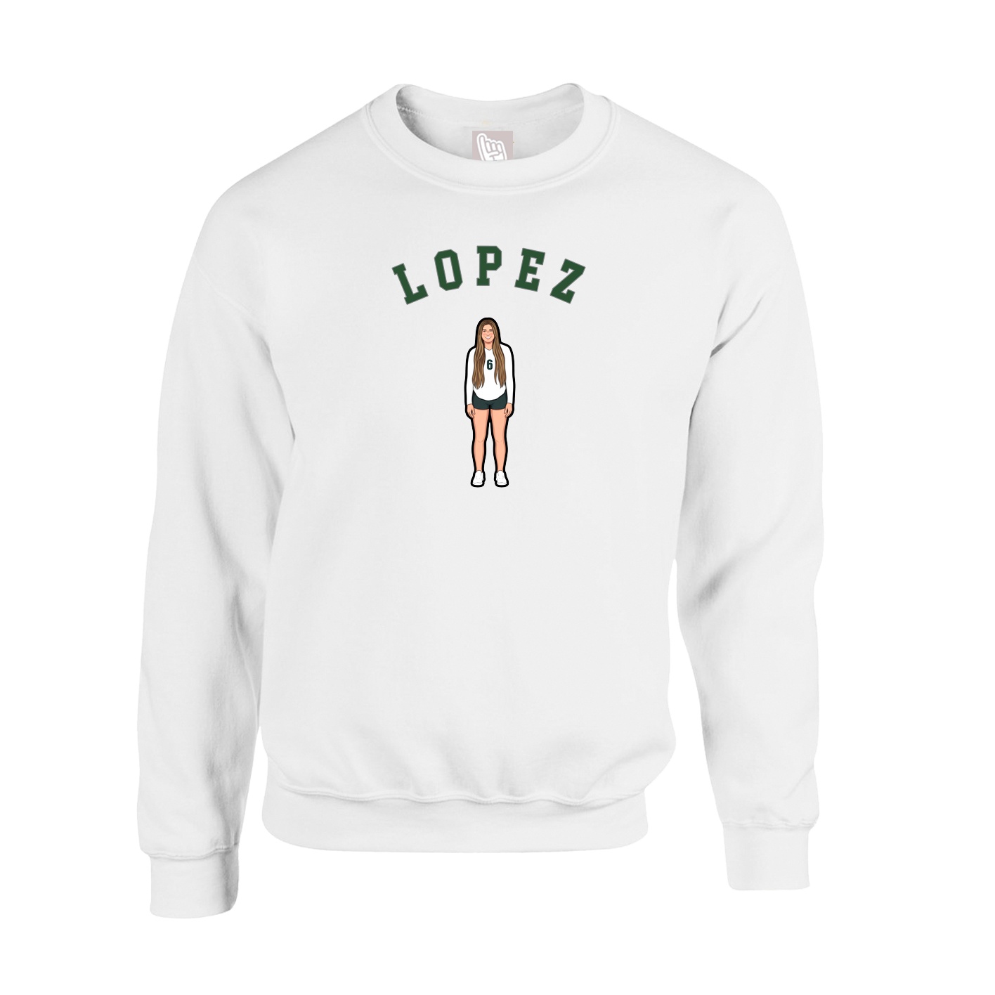 Fleece Crew — Shirsey Arch in White
