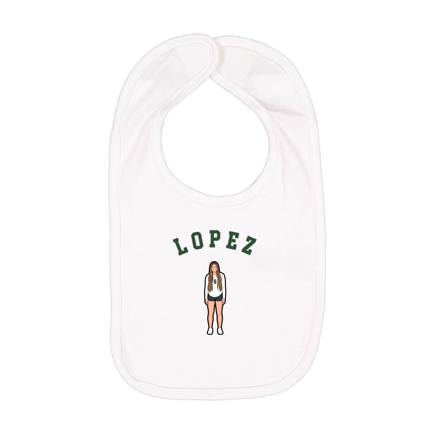 Infant Bib — Shirsey Arch in White