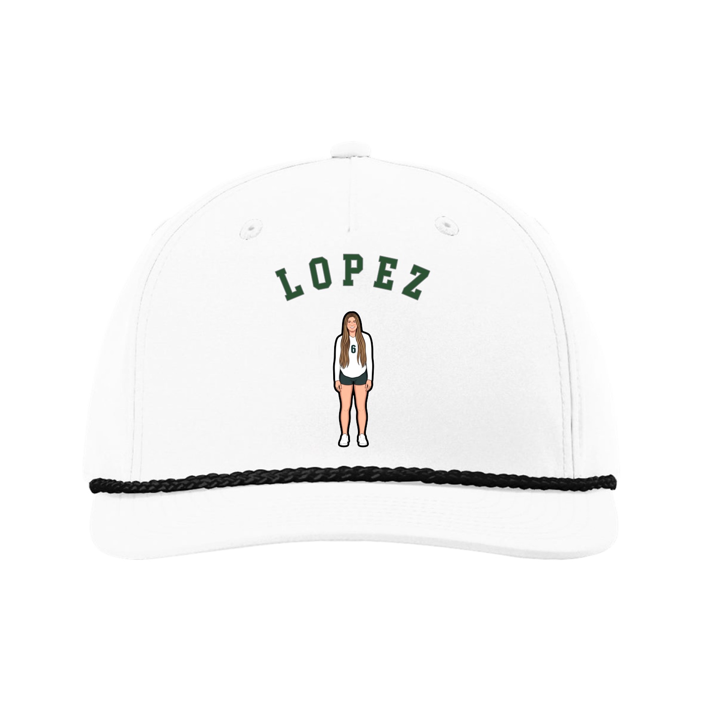 Five-Panel Classic Rope Cap — Shirsey Arch in White