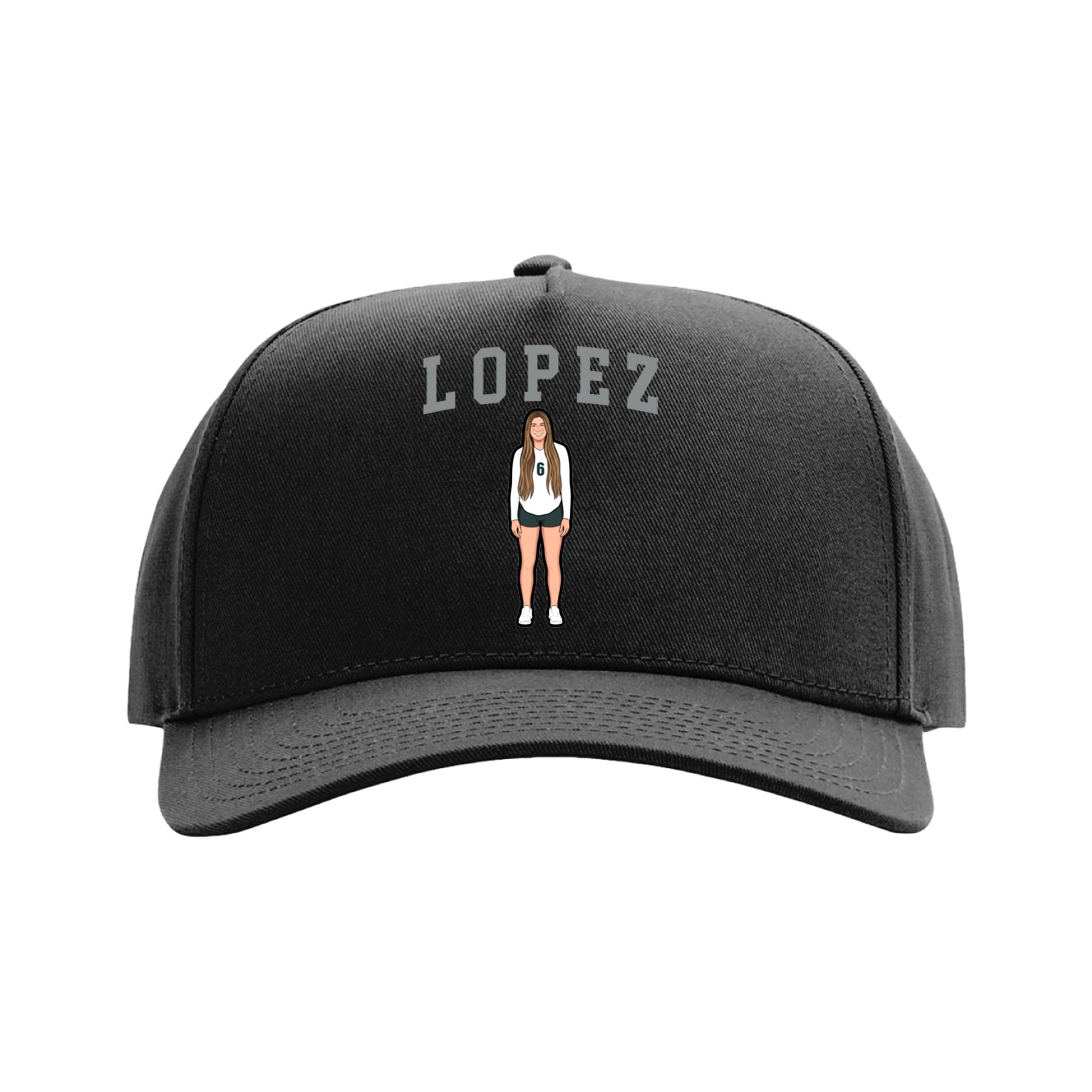 Full Fabric Five-Panel Champ Cap — Shirsey in Black