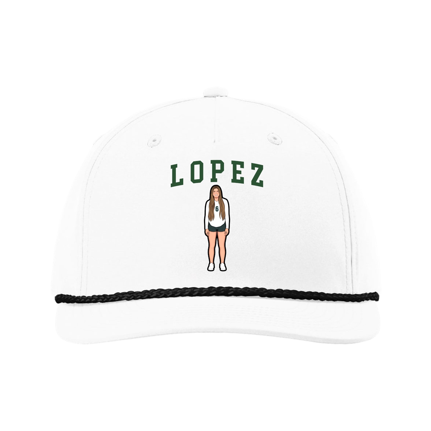 Five-Panel Classic Rope Cap — Shirsey in White