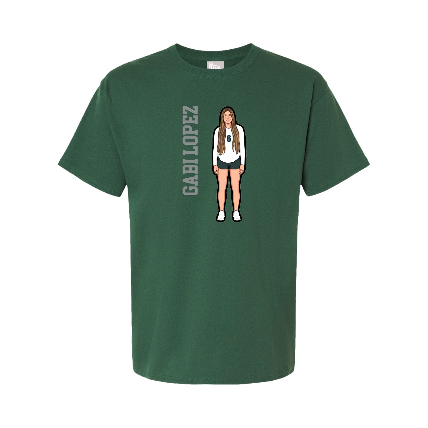 Youth Tee — Name Vertical in Green