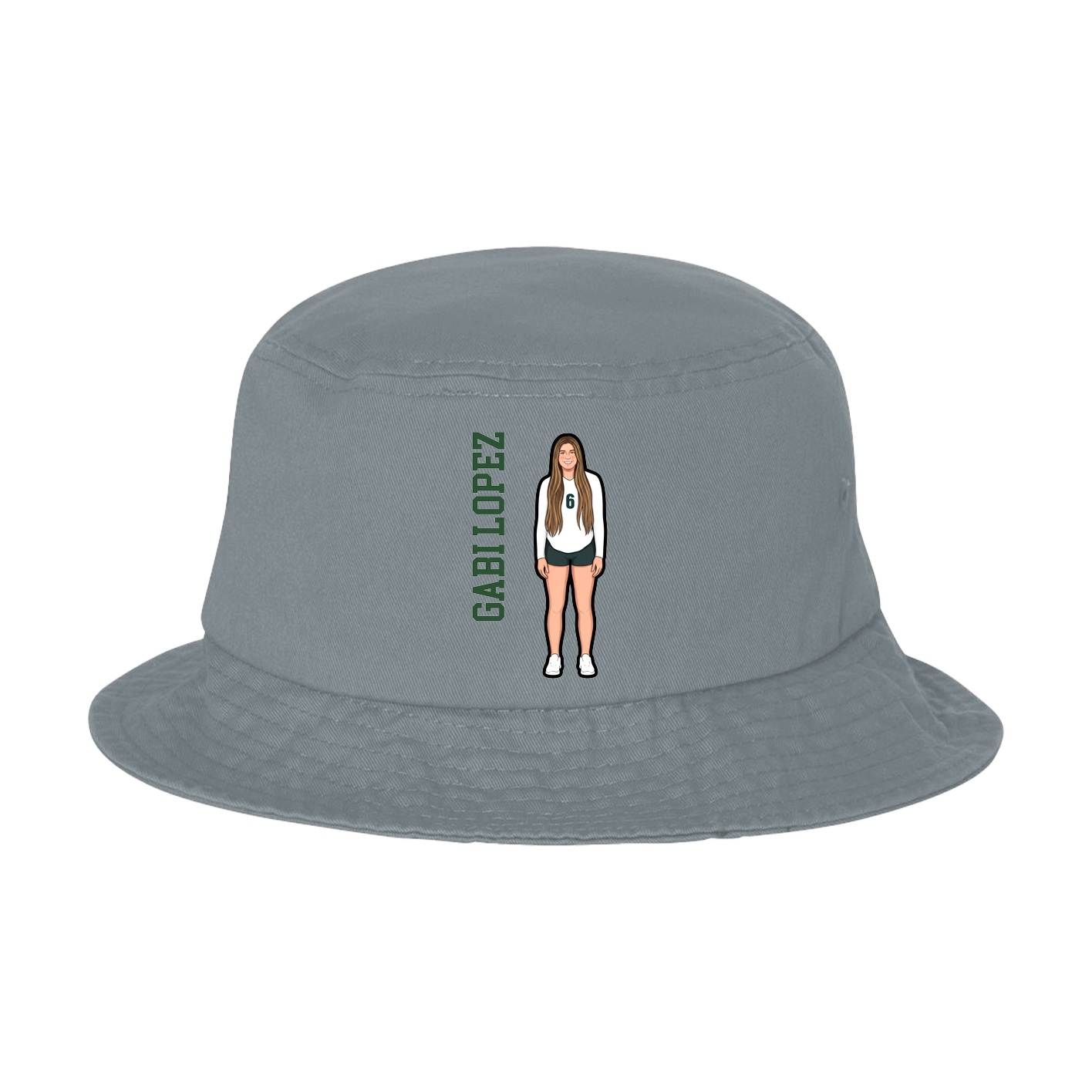 Bucket Cap — Name Vertical in Grey
