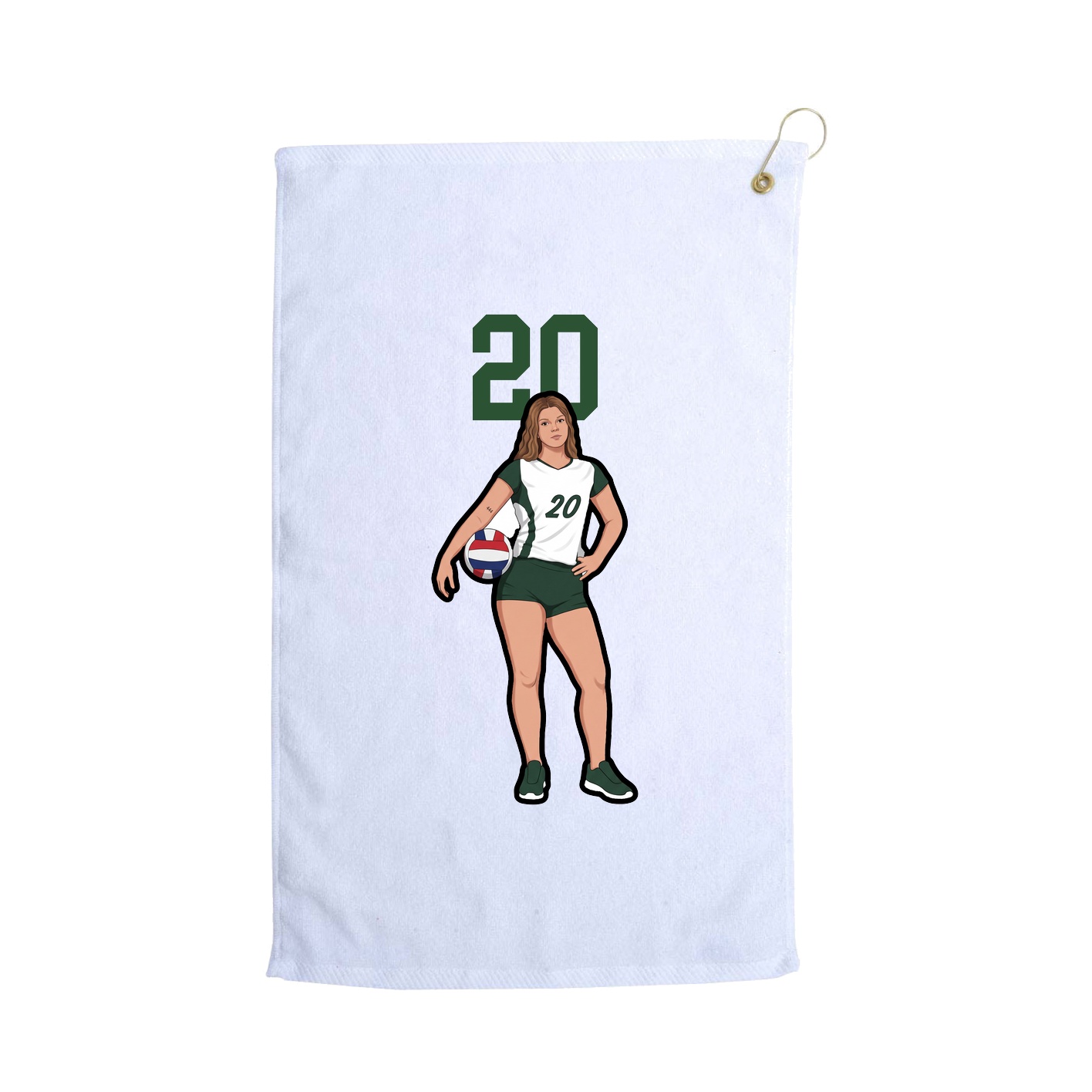 Golf Towel — Number Top in White